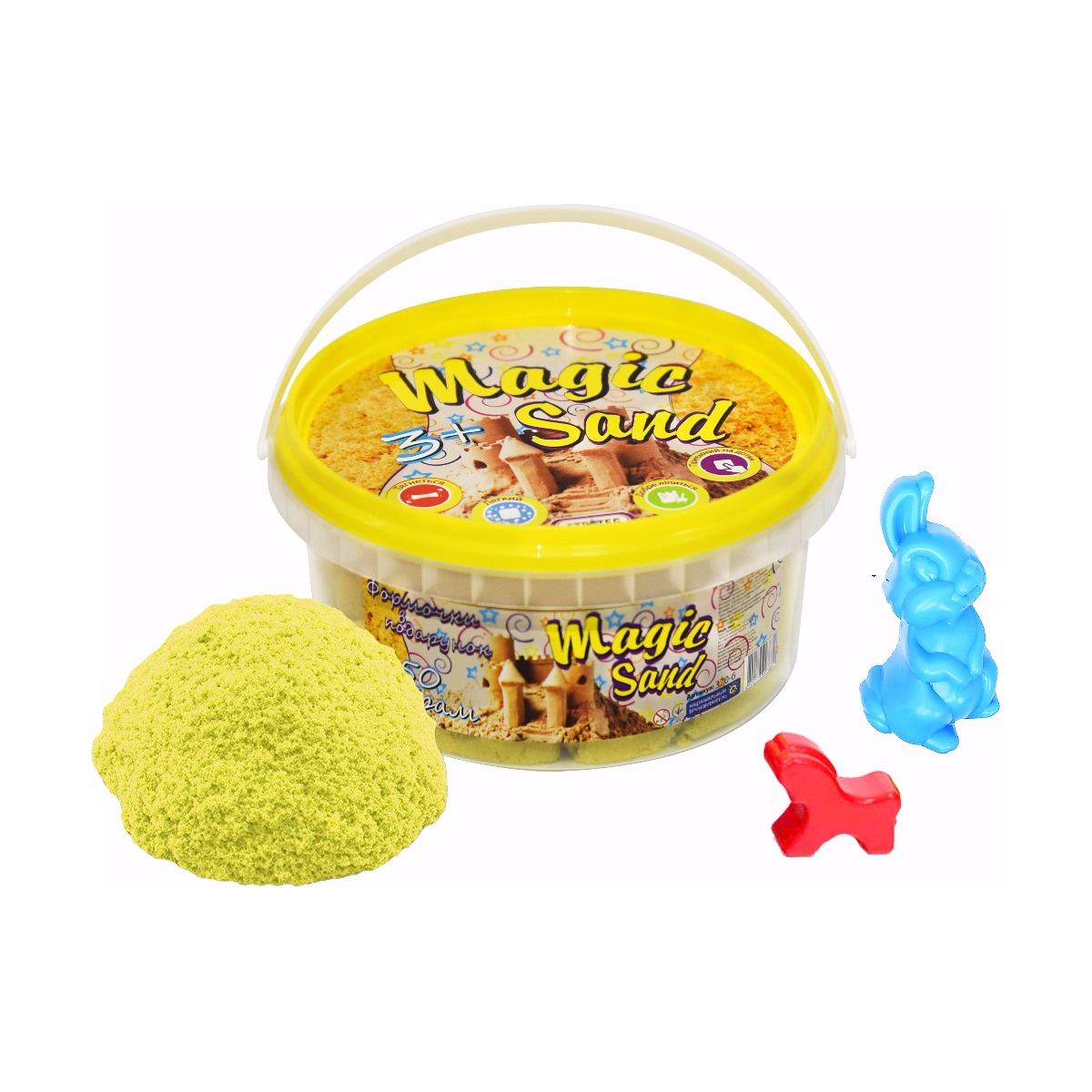 Кінетичний пісок Magic Sand жовтий у відрі 350 г (370-6)