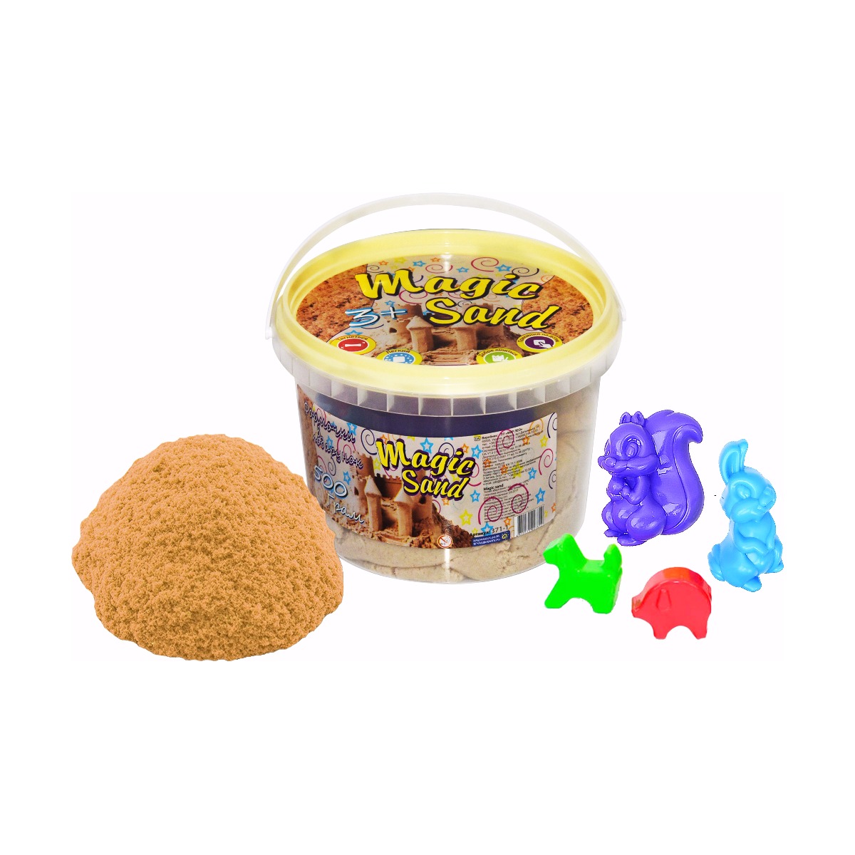 Кинетический песок Magic Sand классический в ведре 500 г (371-1)