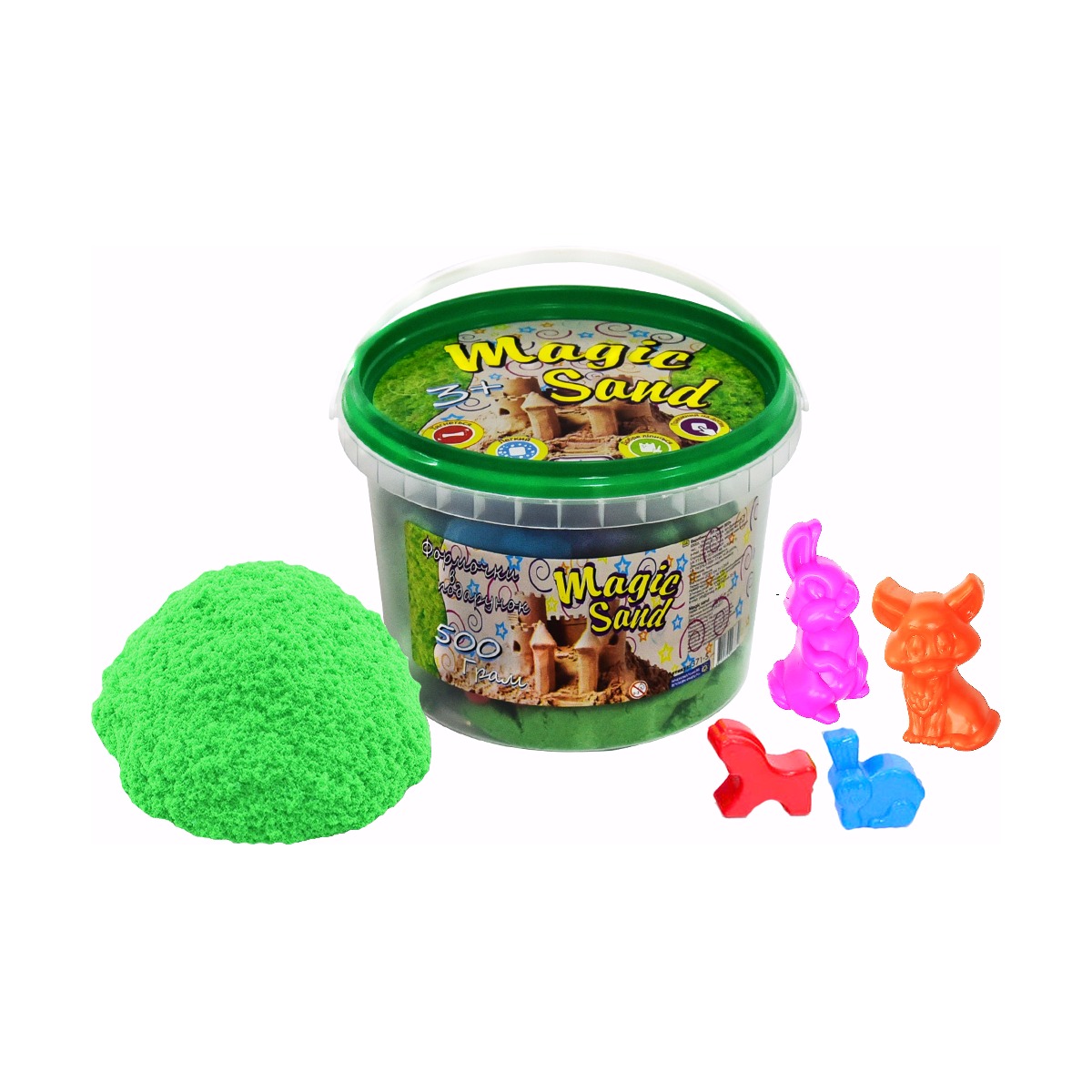 Кінетичний пісок Magic Sand зелений у відрі 500 г (371-5)