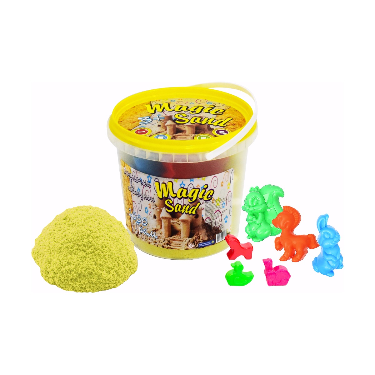 Кінетичний пісок Magic Sand жовтий у відрі 1 кг (372-6)