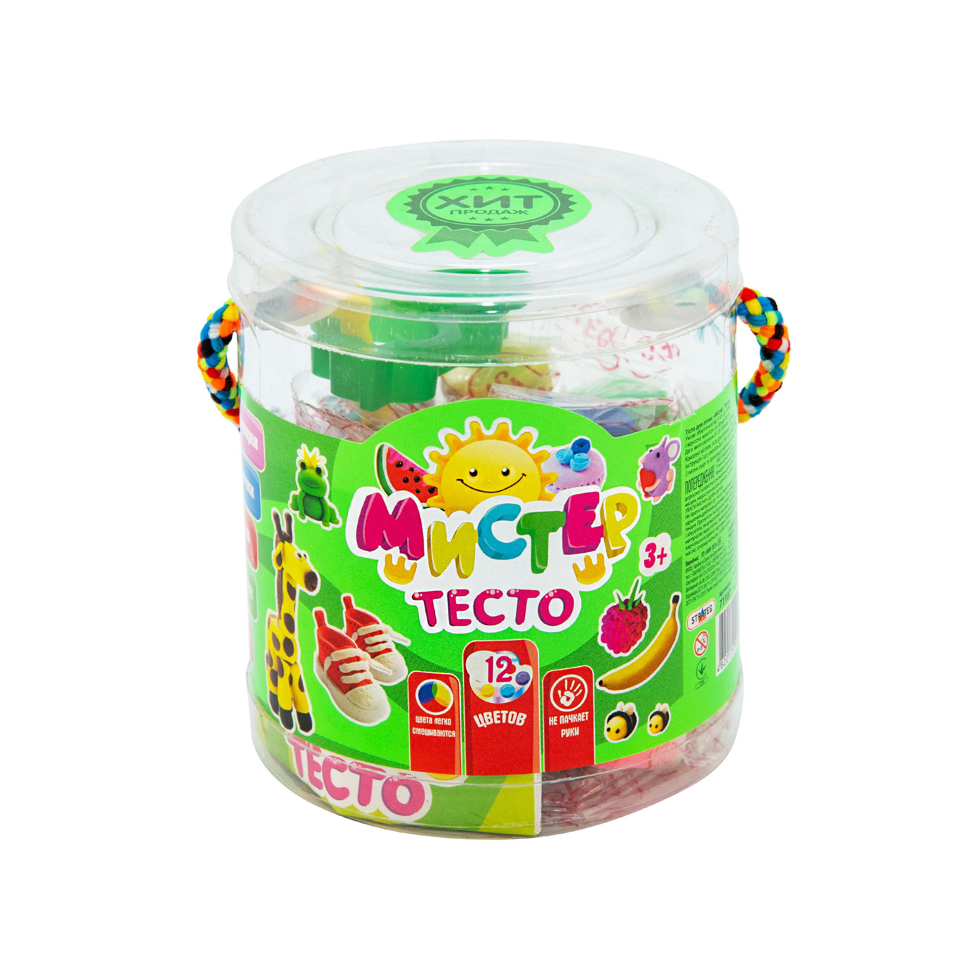 Набір тіста для ліпки Містер тісто в блістері 12 кольорів (71107)