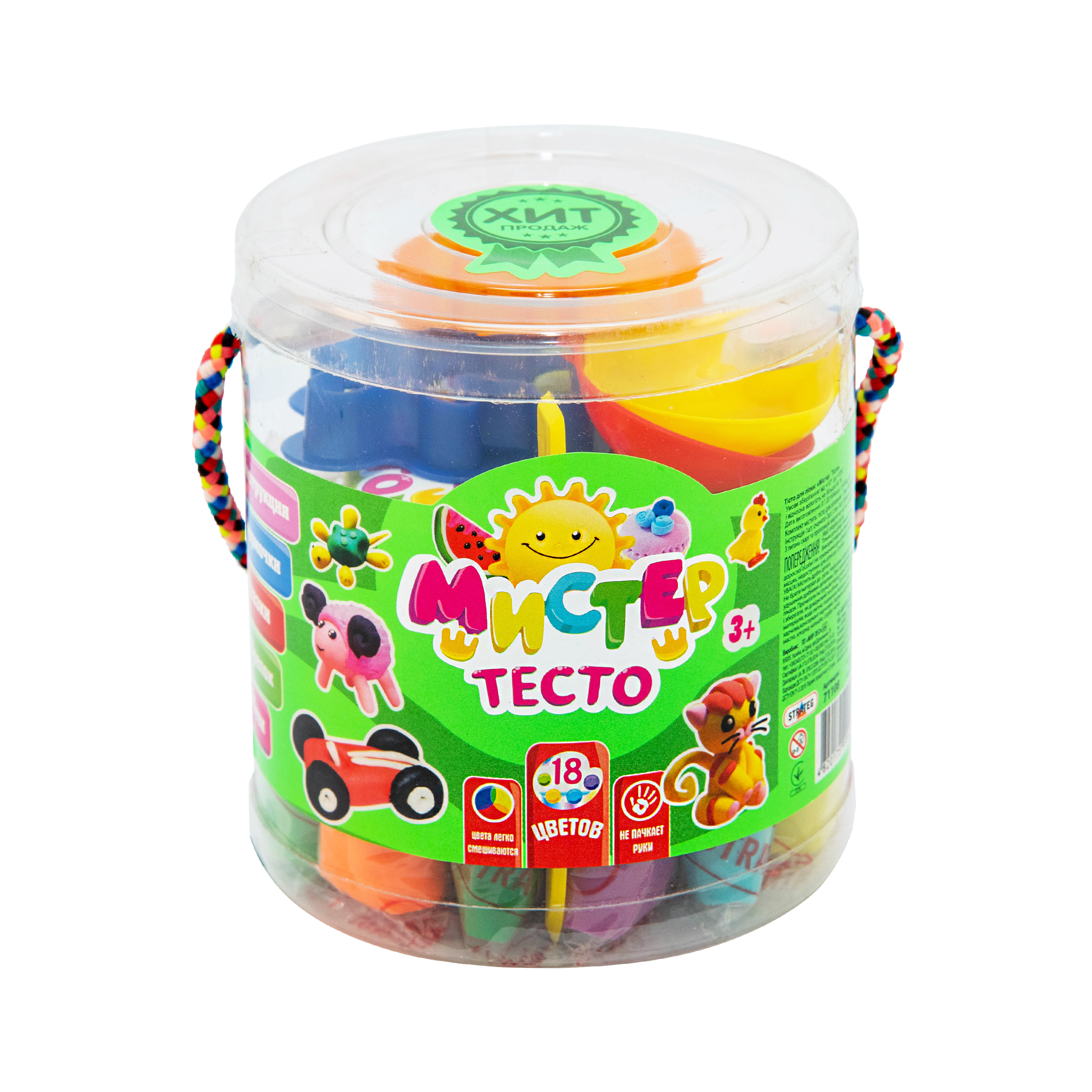Набір тіста для ліпки Містер тісто в блістері 18 кольорів (71108)