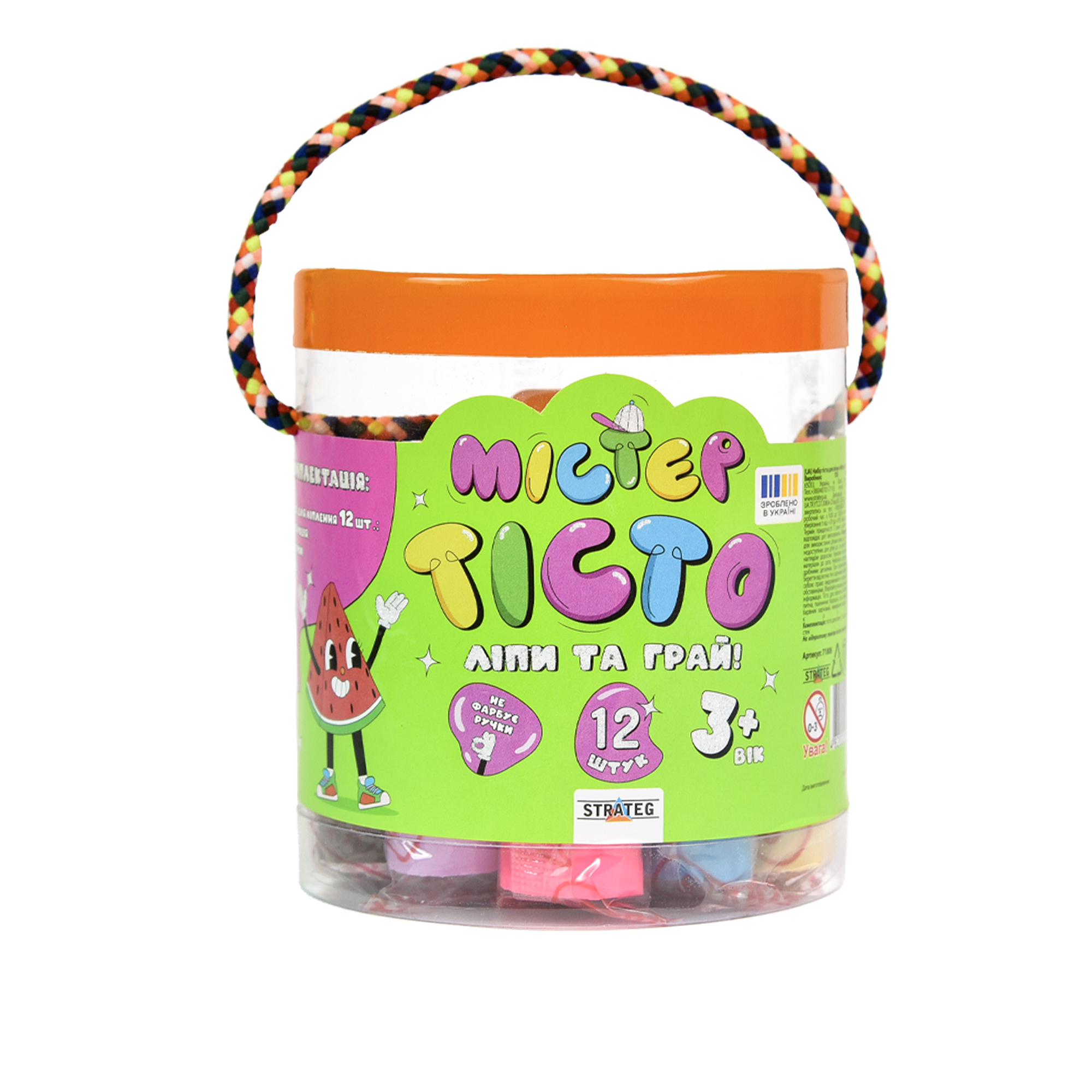 Набір маси для ліплення Містер тісто 12 кольорів у блістер (71808)