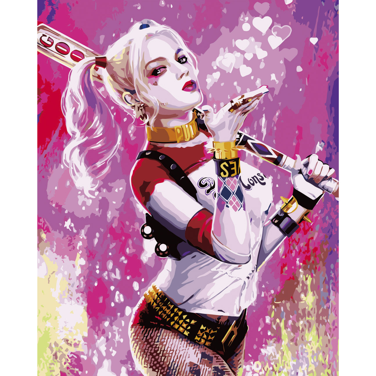 Картина за номерами ПРЕМІУМ Харлі Квін 2 з лаком