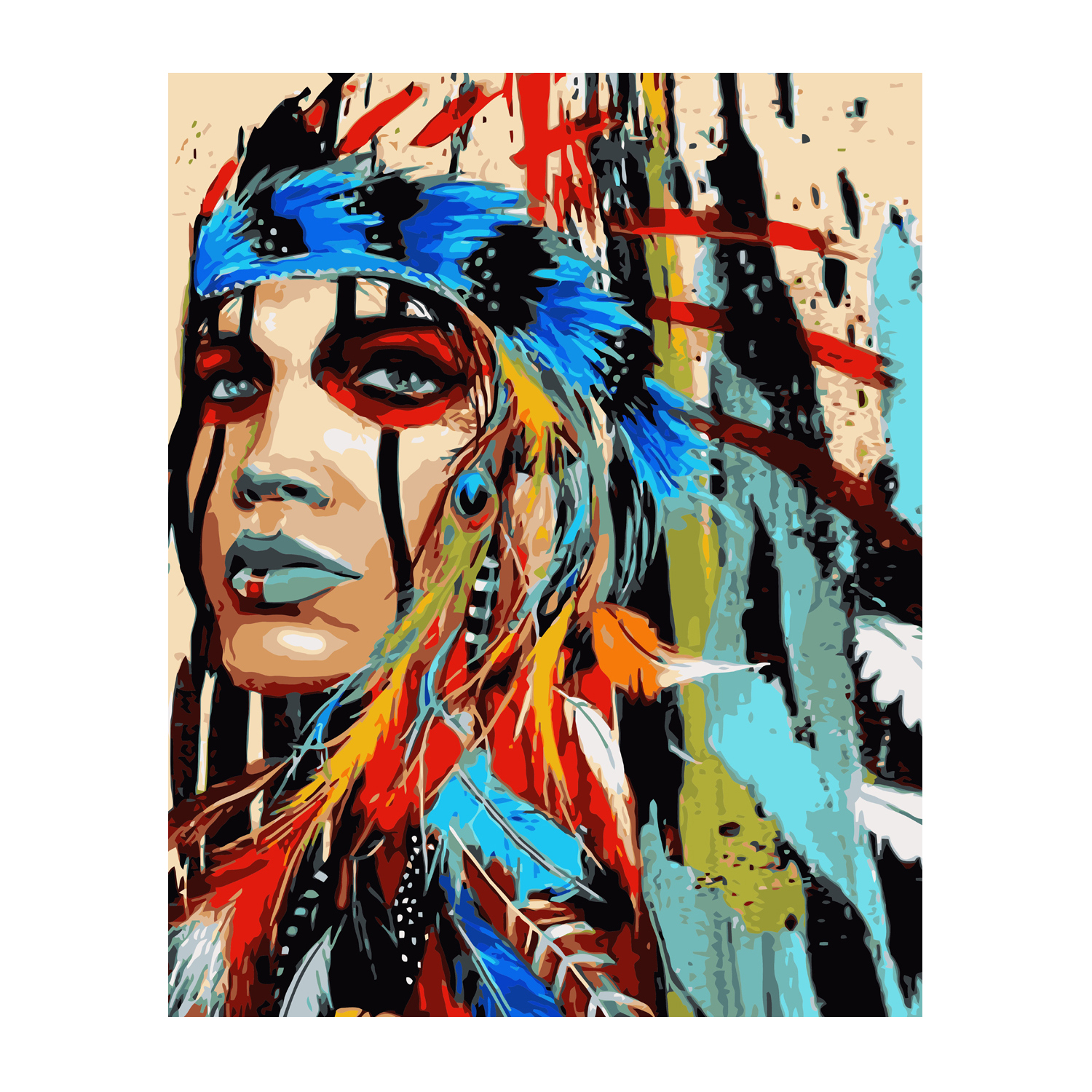 Картина за номерами ПРЕМІУМ Indian Women з лаком