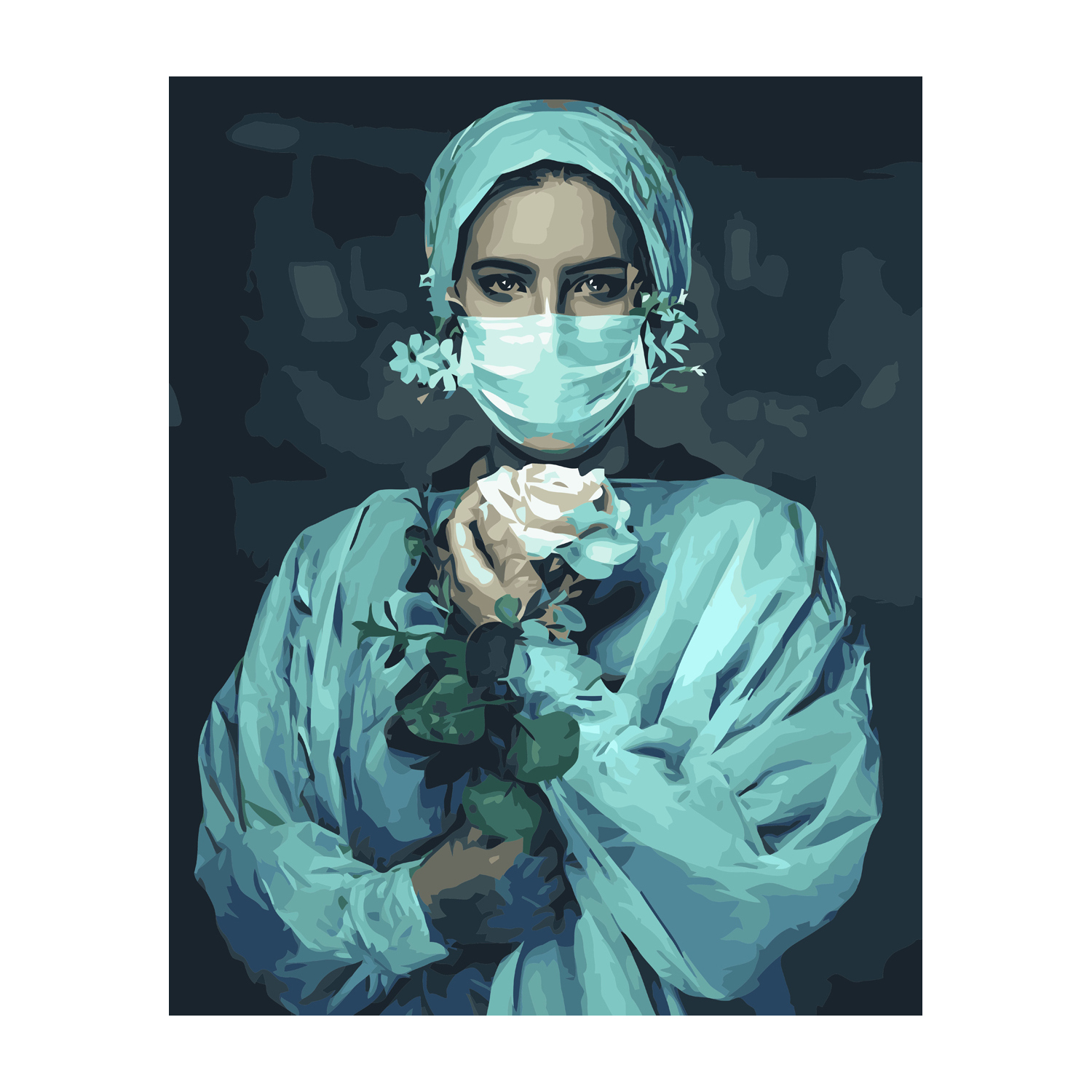 Картина за номерами ПРЕМІУМ Лікар з лаком