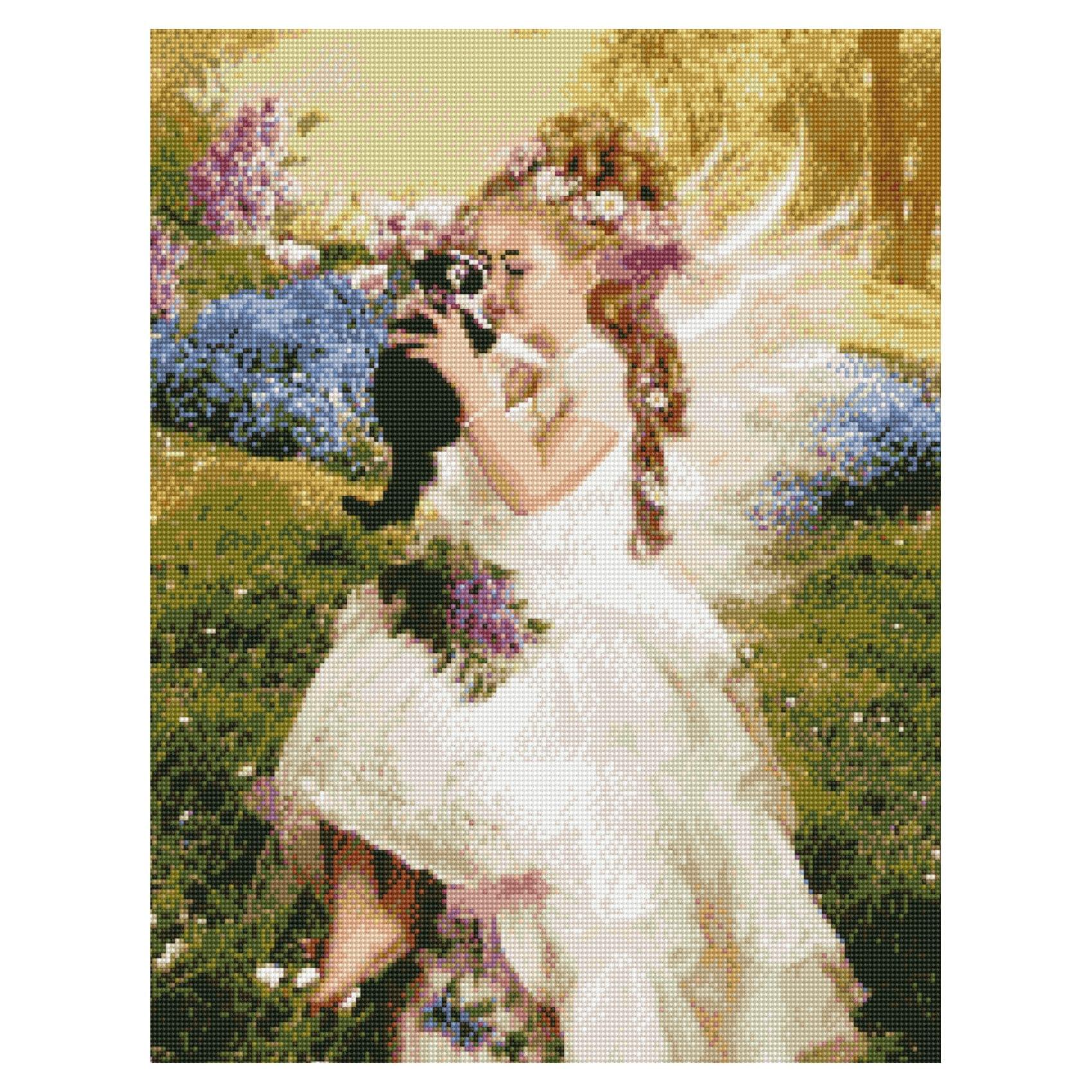 Алмазна мозаїка ПРЕМІУМ Дівчина з кошеням