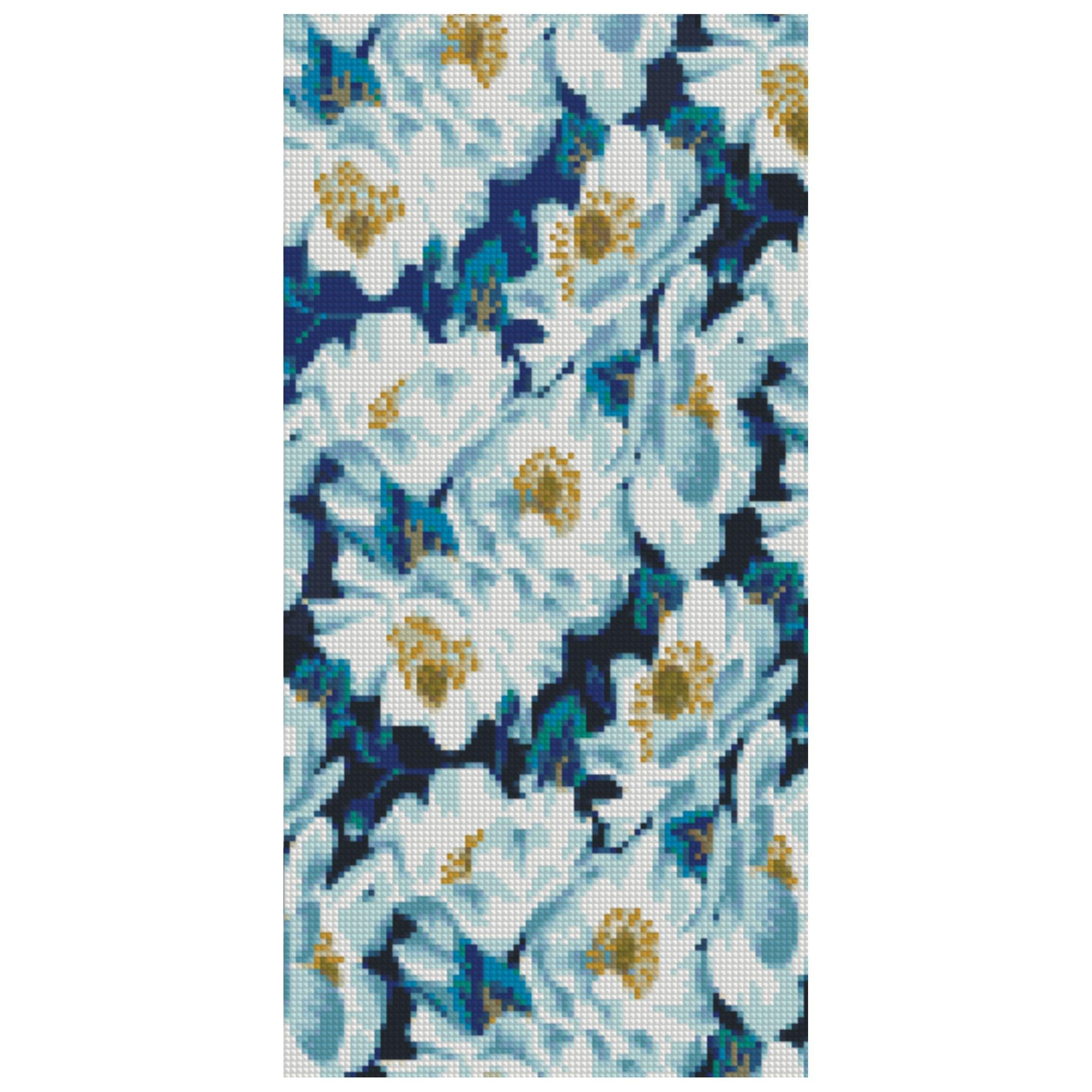 Алмазна мозаїка ПРЕМІУМ Білі квіти 2