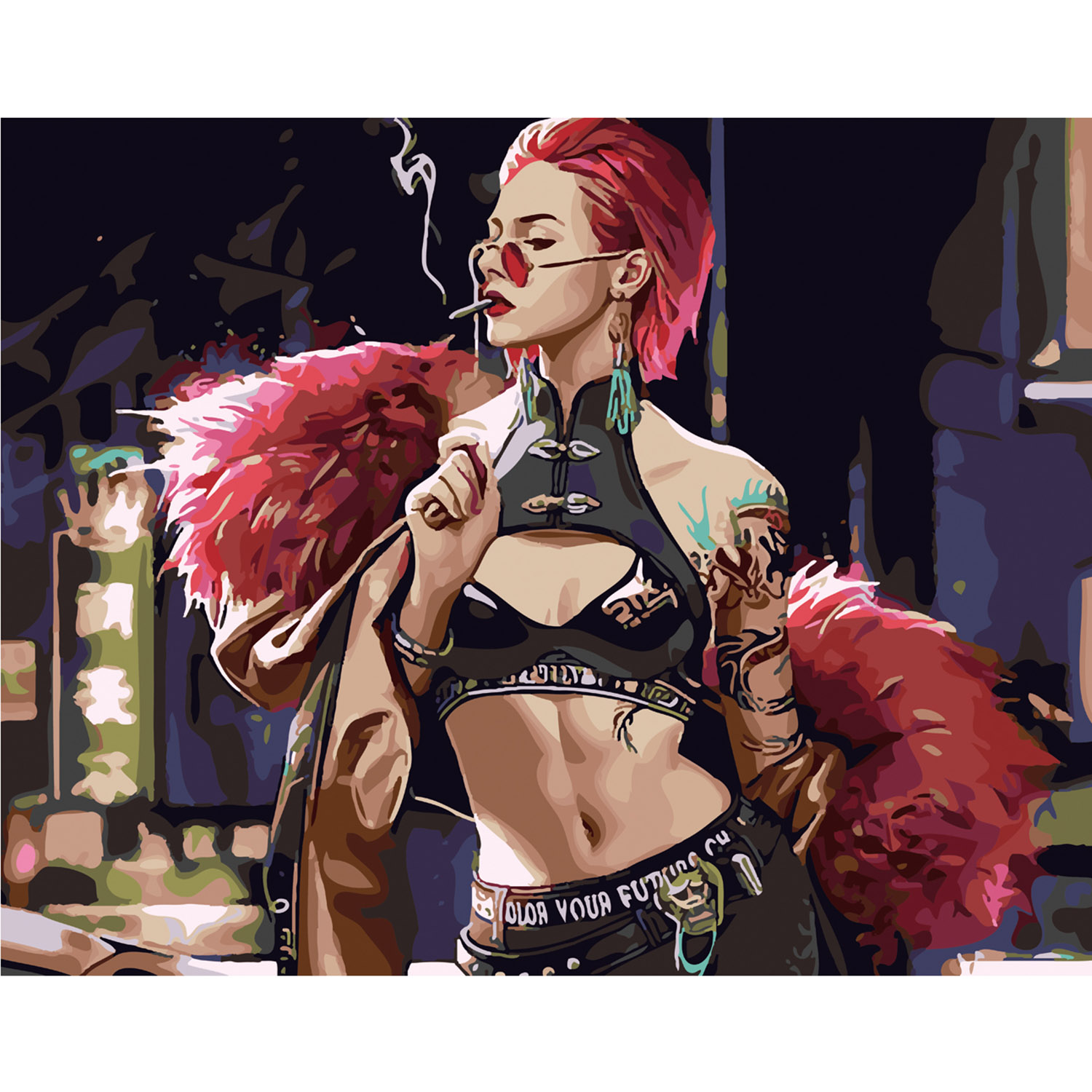 Картина за номерами ПРЕМІУМ Зухвала розбійниця з лаком