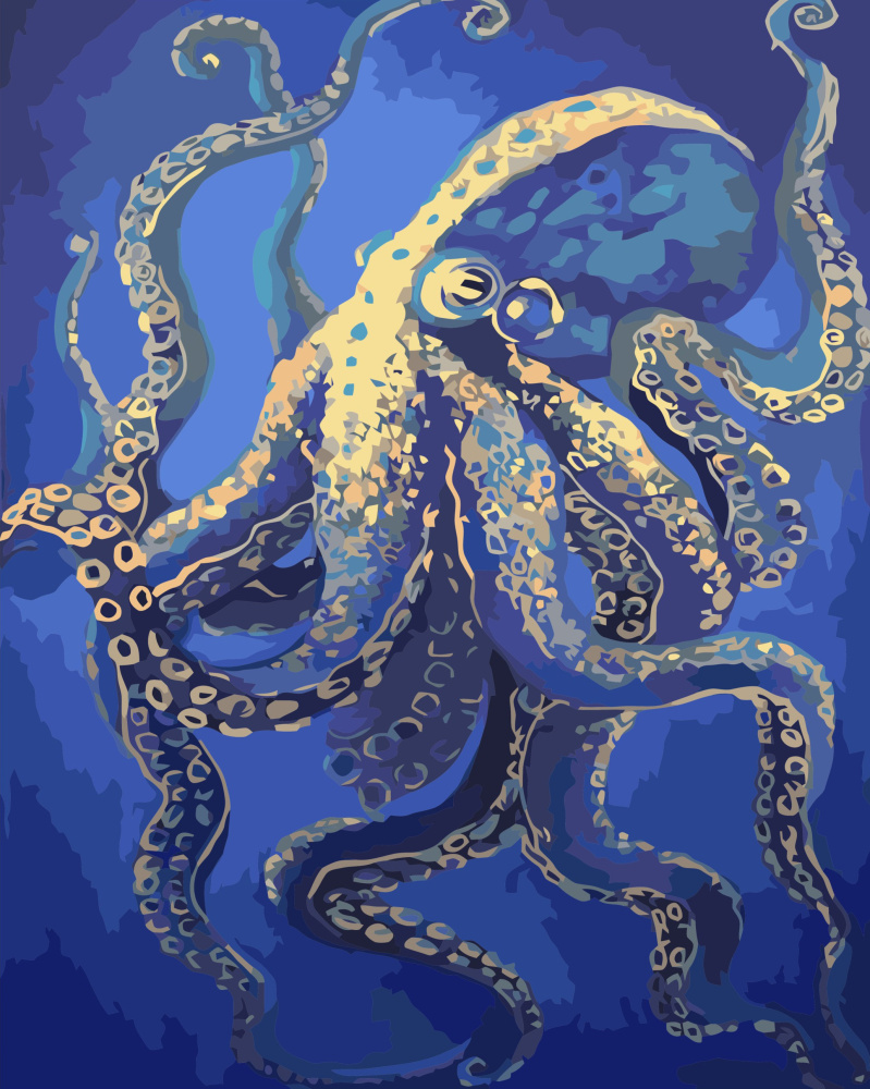 Картина за номерами ПРЕМІУМ Морський мешканець з лаком