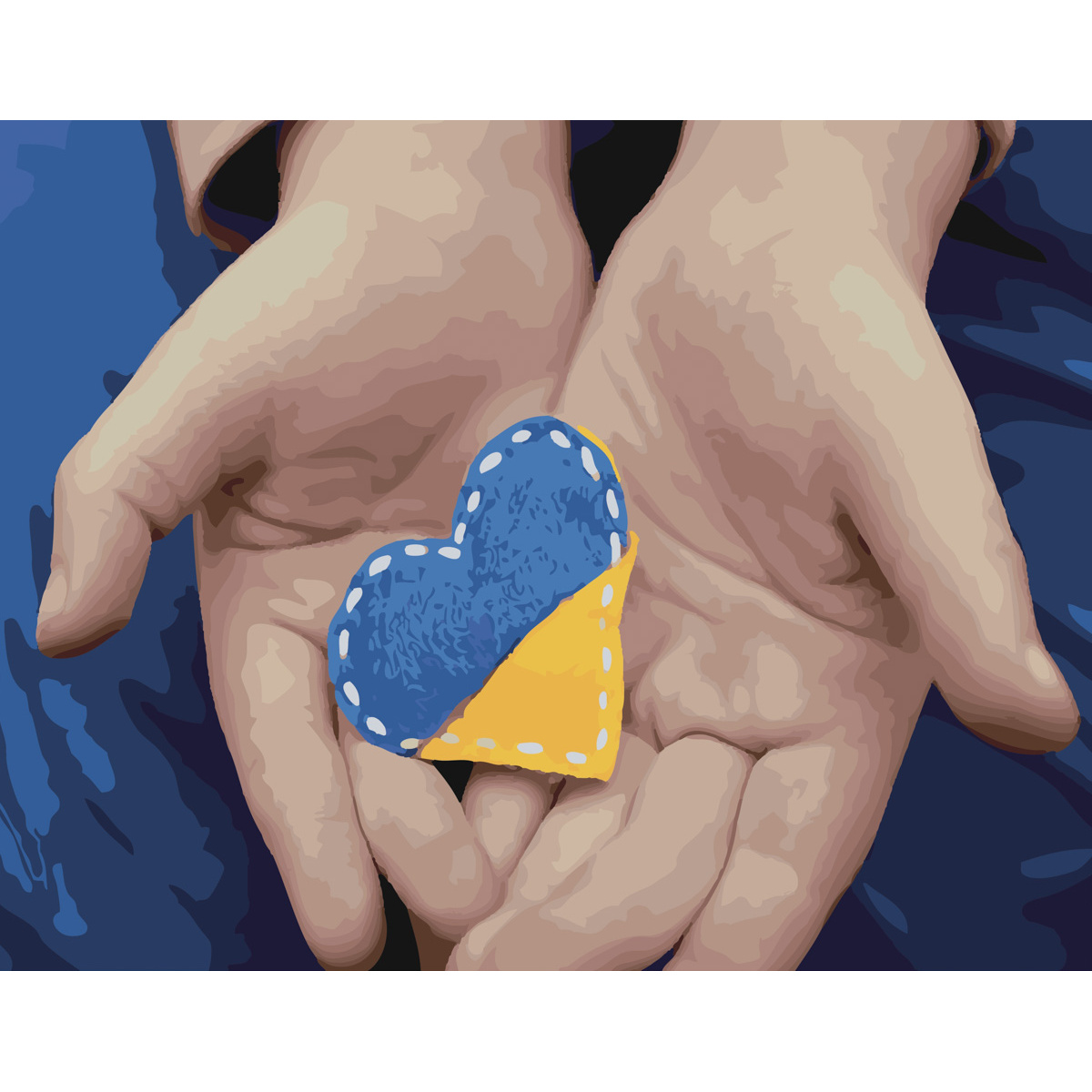 Картина за номерами ПРЕМІУМ Серце України з лаком