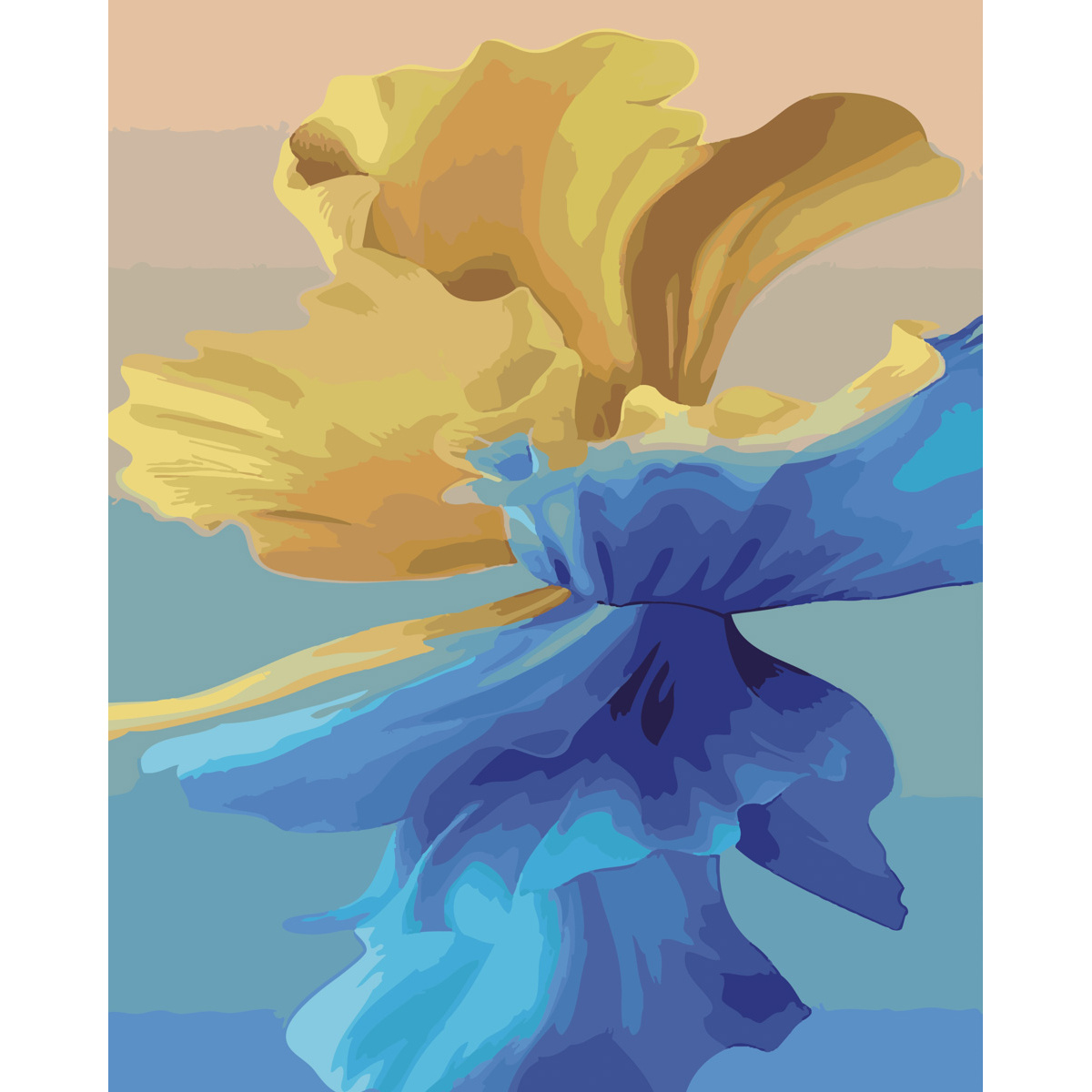 Картина за номерами ПРЕМІУМ Жовтоблакитний танок з лаком