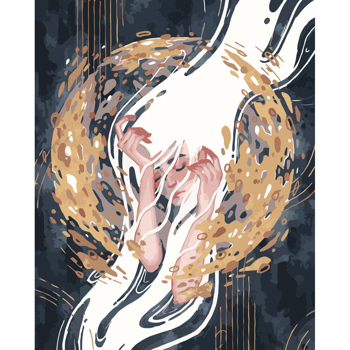 Картина по номерам ПРЕМИУМ Дівчина в думах с лаком