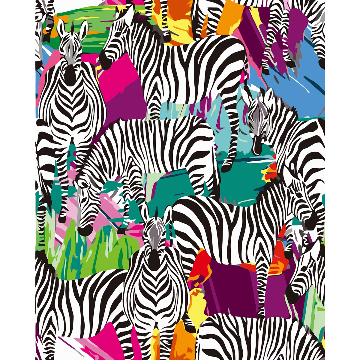 Картина за номерами ПРЕМІУМ Арт-зебри з лаком