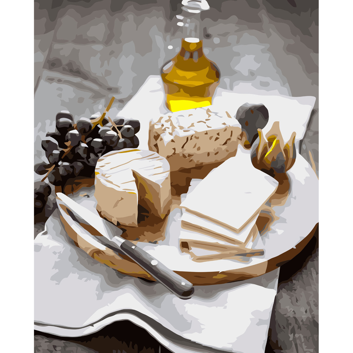 Картина за номерами ПРЕМІУМ Сирна нарізка з лаком