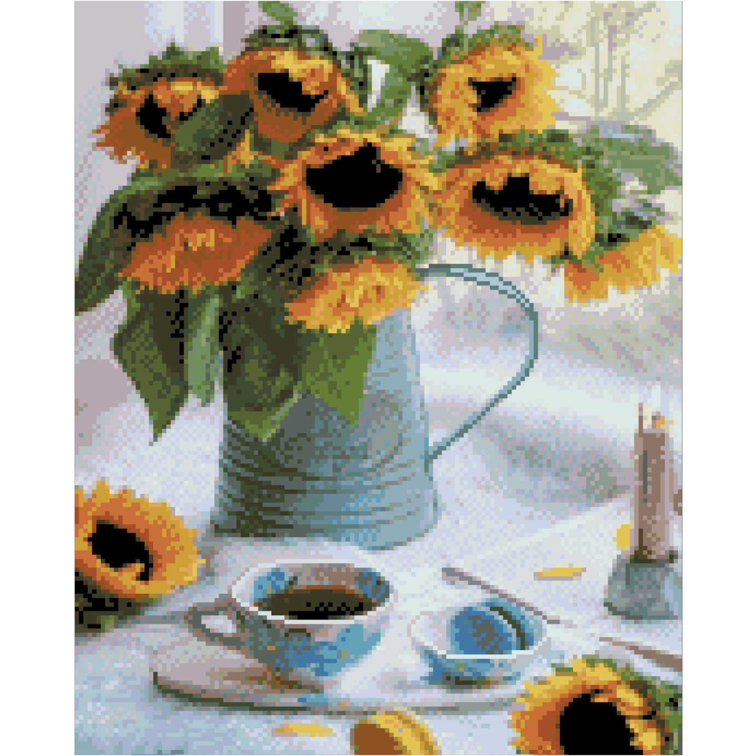 Алмазна картина ПРЕМІУМ Соняшники у глечику