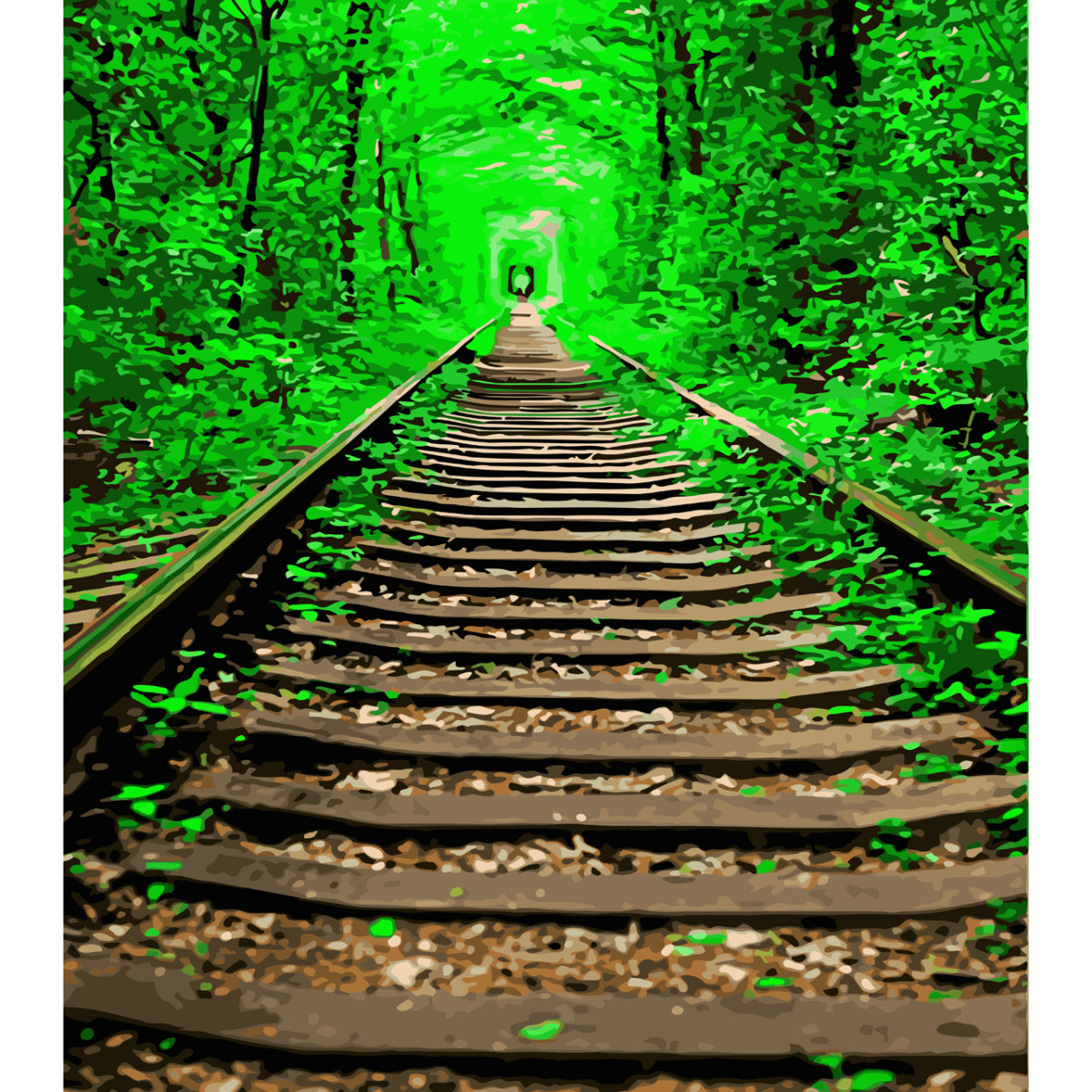 Картина за номерами ПРЕМІУМ Тунель кохання з лаком