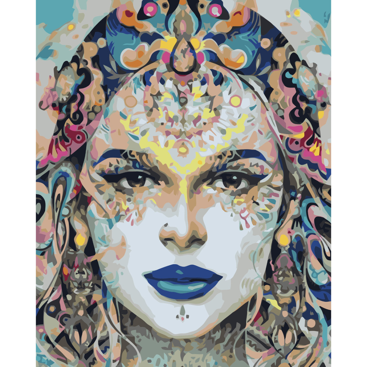 Картина за номерами ПРЕМІУМ Малюнок на обличчі з лаком