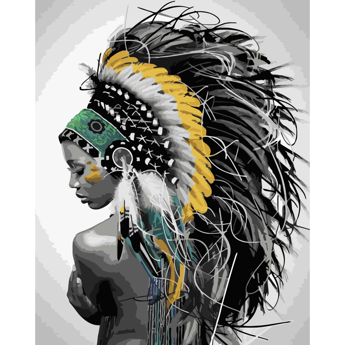 Schönheit in Federn mit Lack