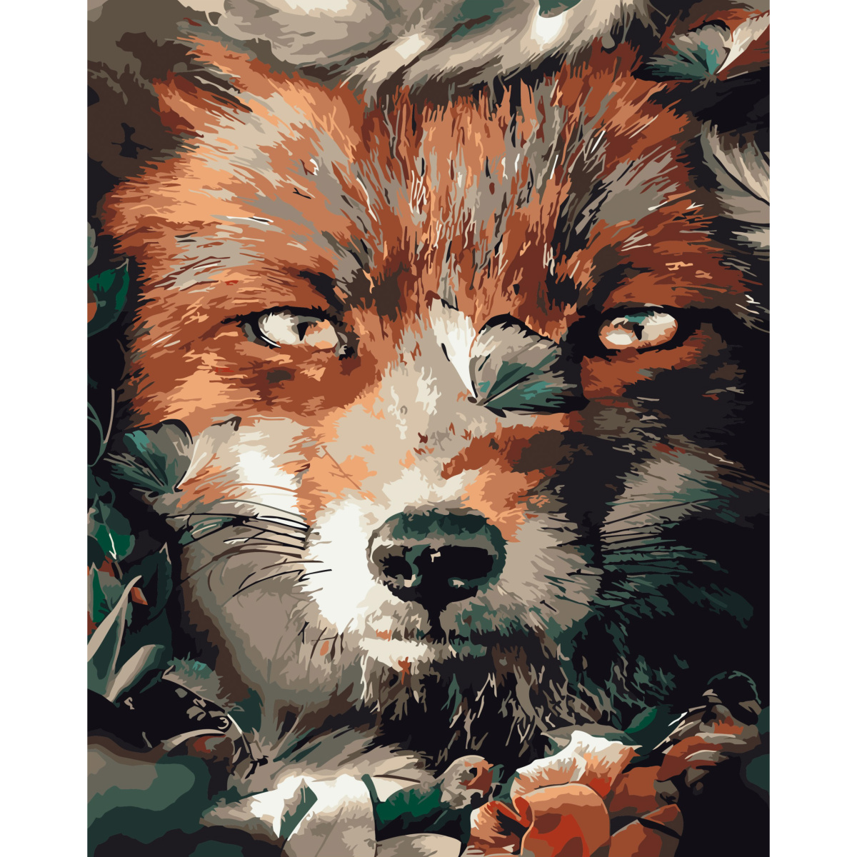 Картина по номерам ПРЕМИУМ Рыжая красавица с лаком