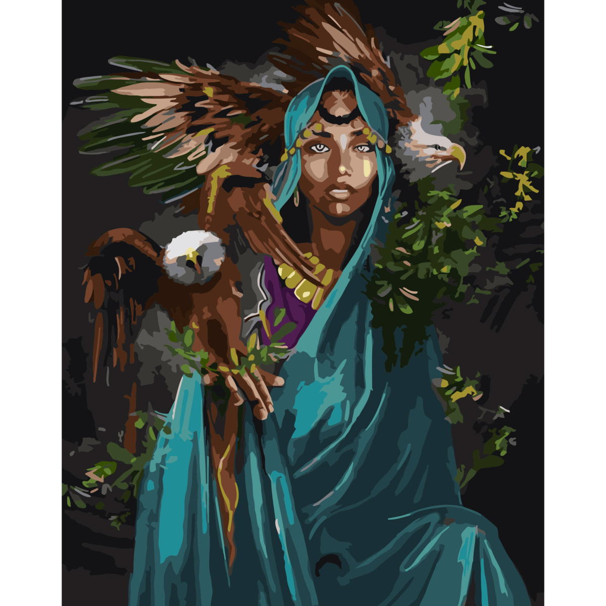 Картина по номерам ПРЕМИУМ Под охраной орлов с лаком