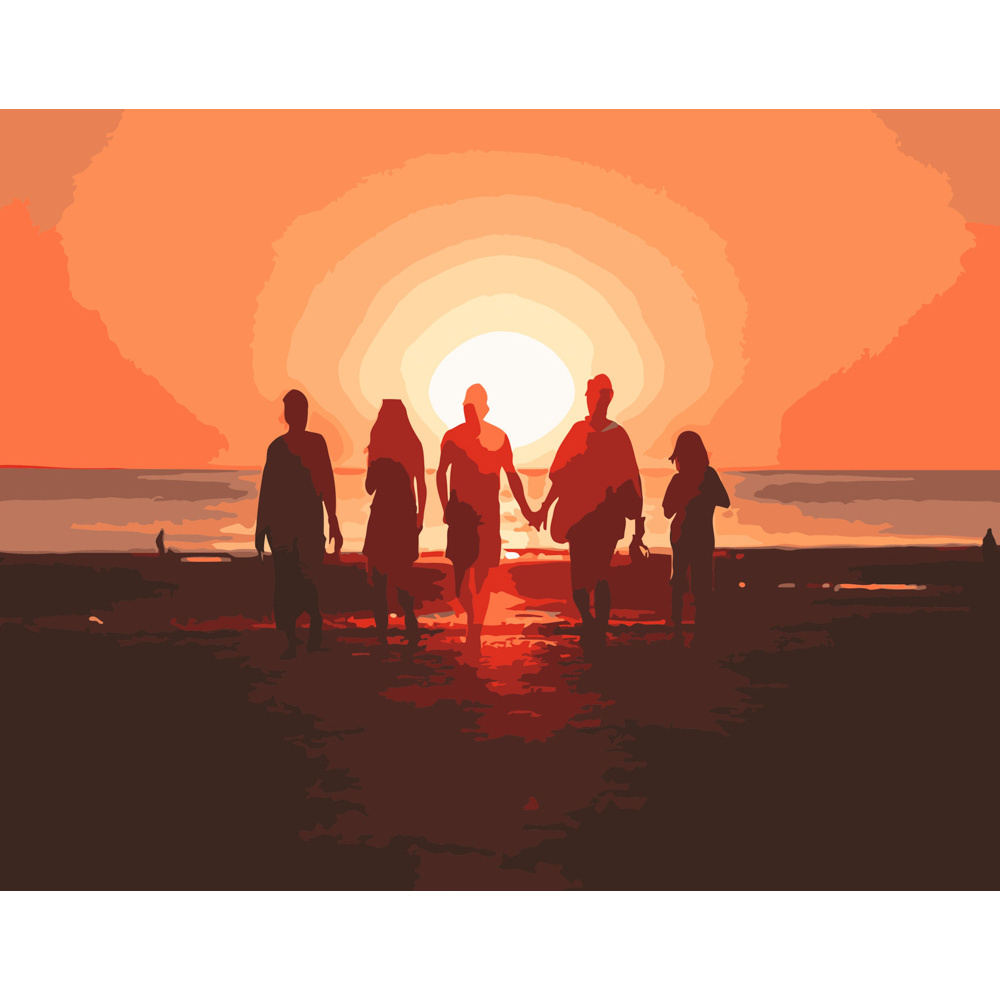 Картина за номерами ПРЕМІУМ Друзі на побережжі