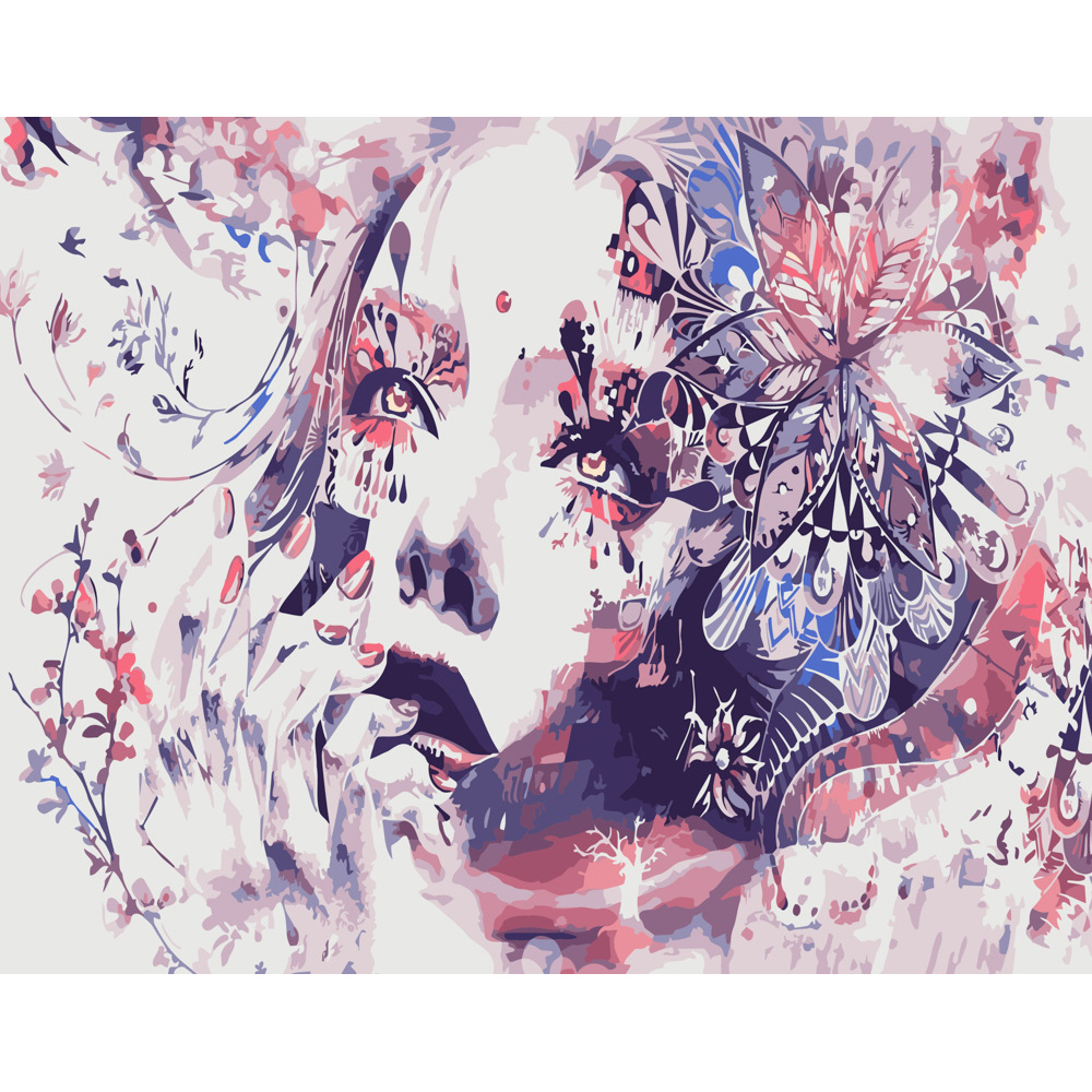 Картина за номерами ПРЕМІУМ Квітковий портрет