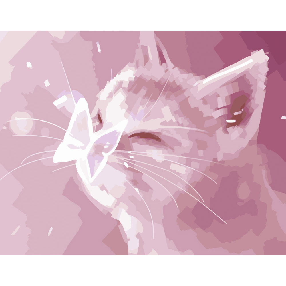 Картина по номерам ПРЕМИУМ Бабочка на носике