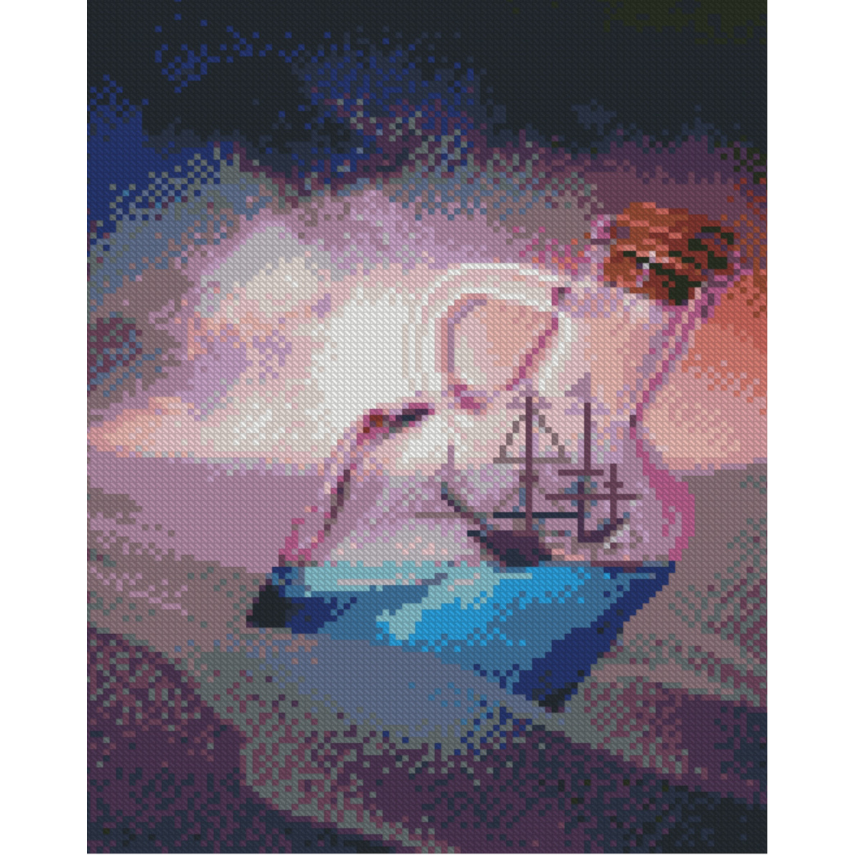 Алмазна мозаїка ПРЕМІУМ Корабель у пляшці