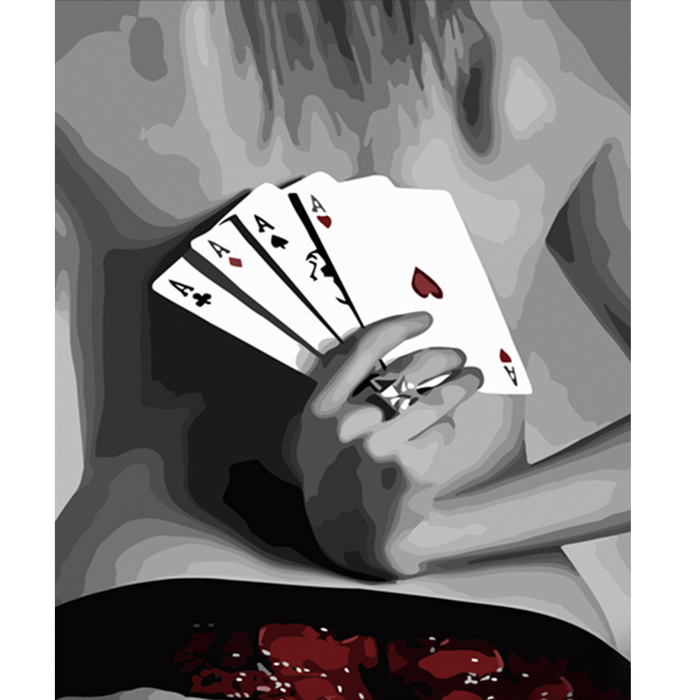 Картина по номерам ПРЕМИУМ Карты в руках