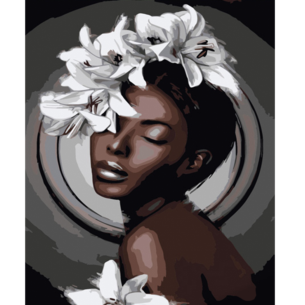 Картина за номерами ПРЕМІУМ Чорне з білим