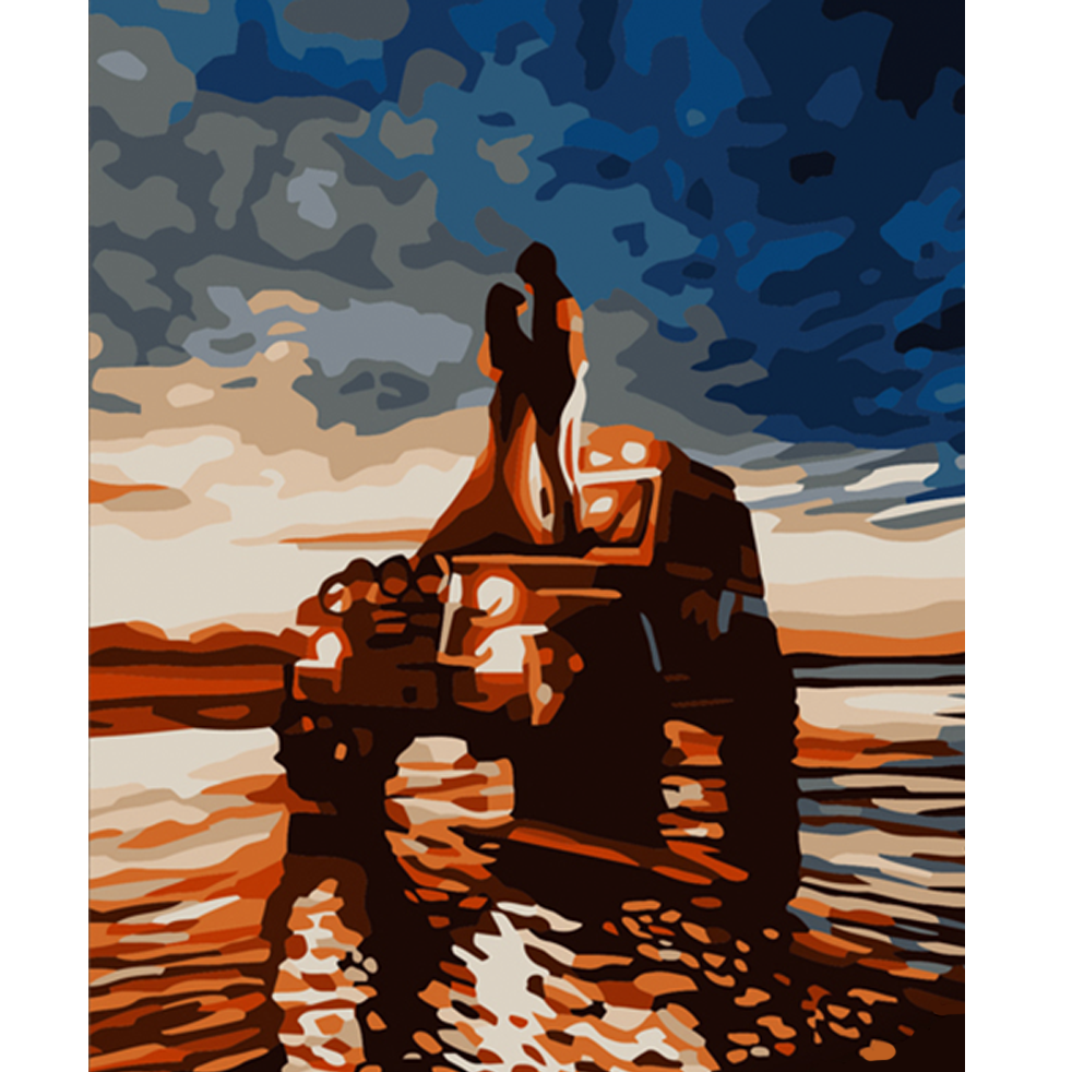 Картина за номерами ПРЕМІУМ Пара на машині