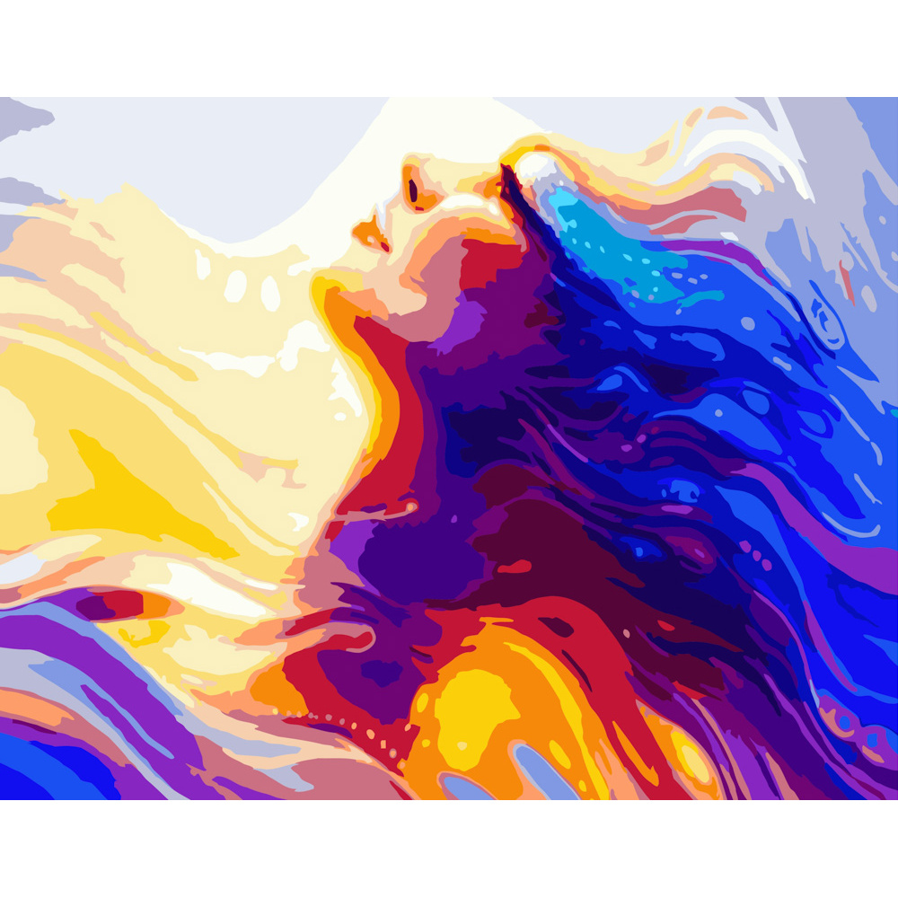 Картина за номерами ПРЕМІУМ Кольорова дівчина