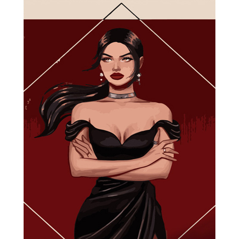 A woman in black size