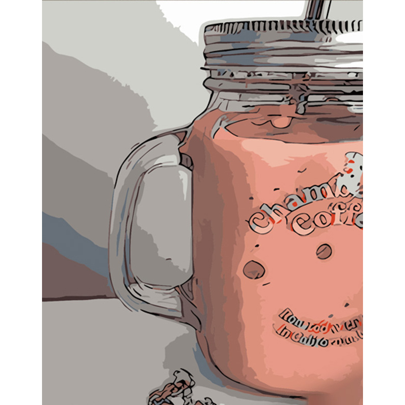 Картина по номерам ПРЕМИУМ Розовая полоса