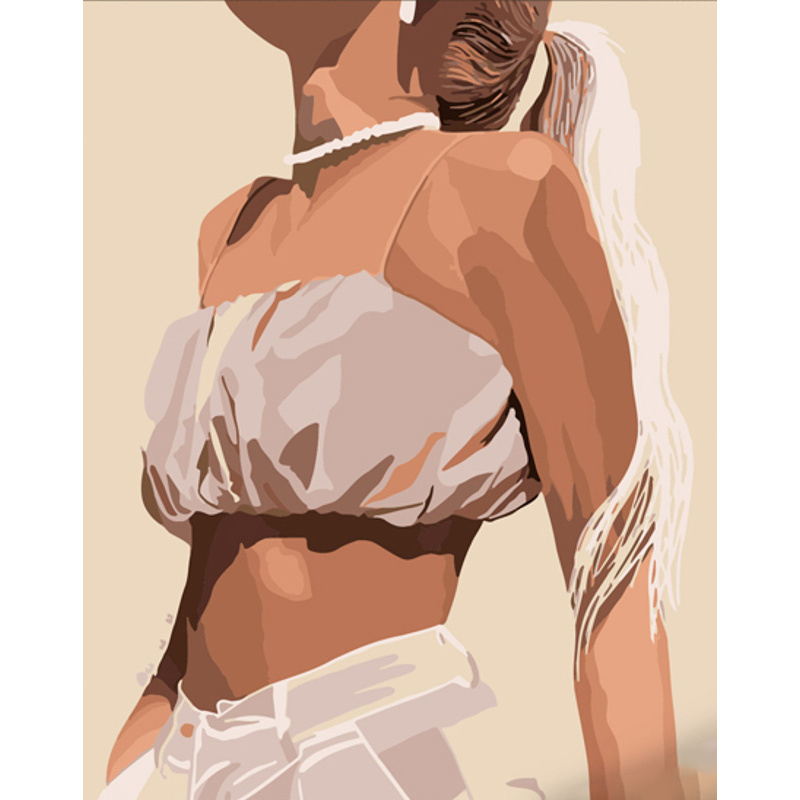 Картина за номерами ПРЕМІУМ Білий топ