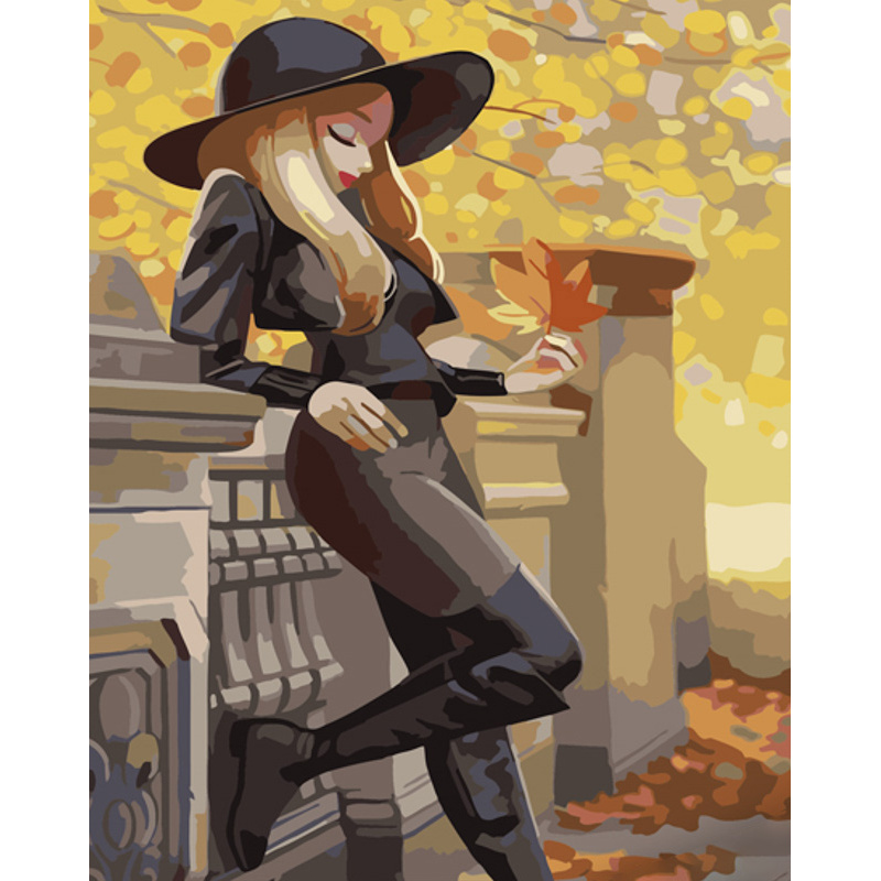 Картина за номерами ПРЕМІУМ Жінка в чорному