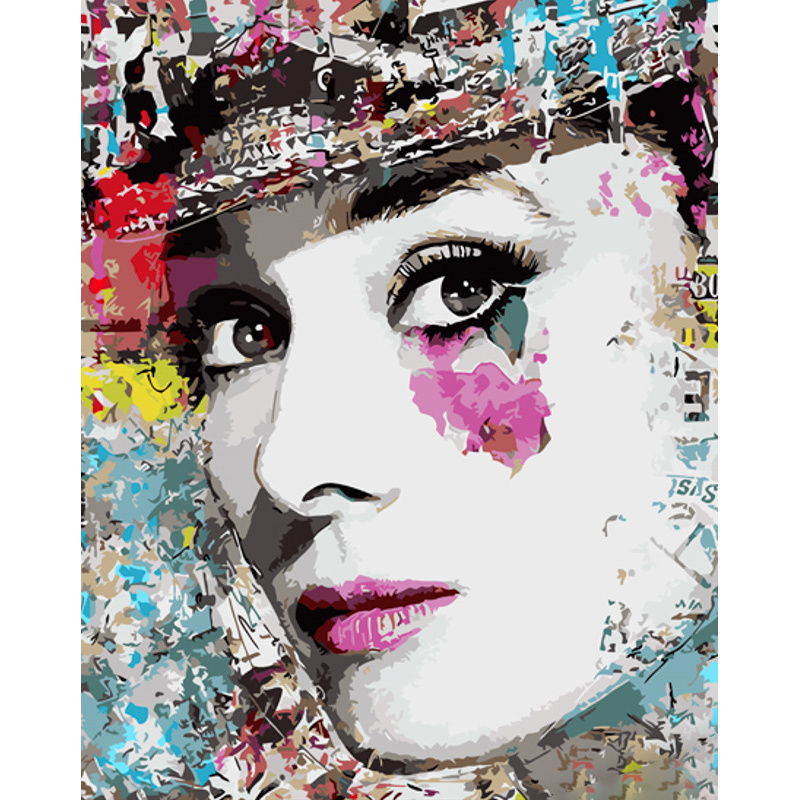 Картина по номерам ПРЕМИУМ Яркая Одри