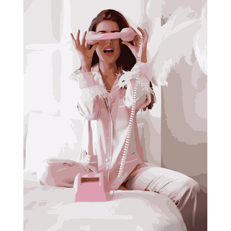 In pink tones with varnish size