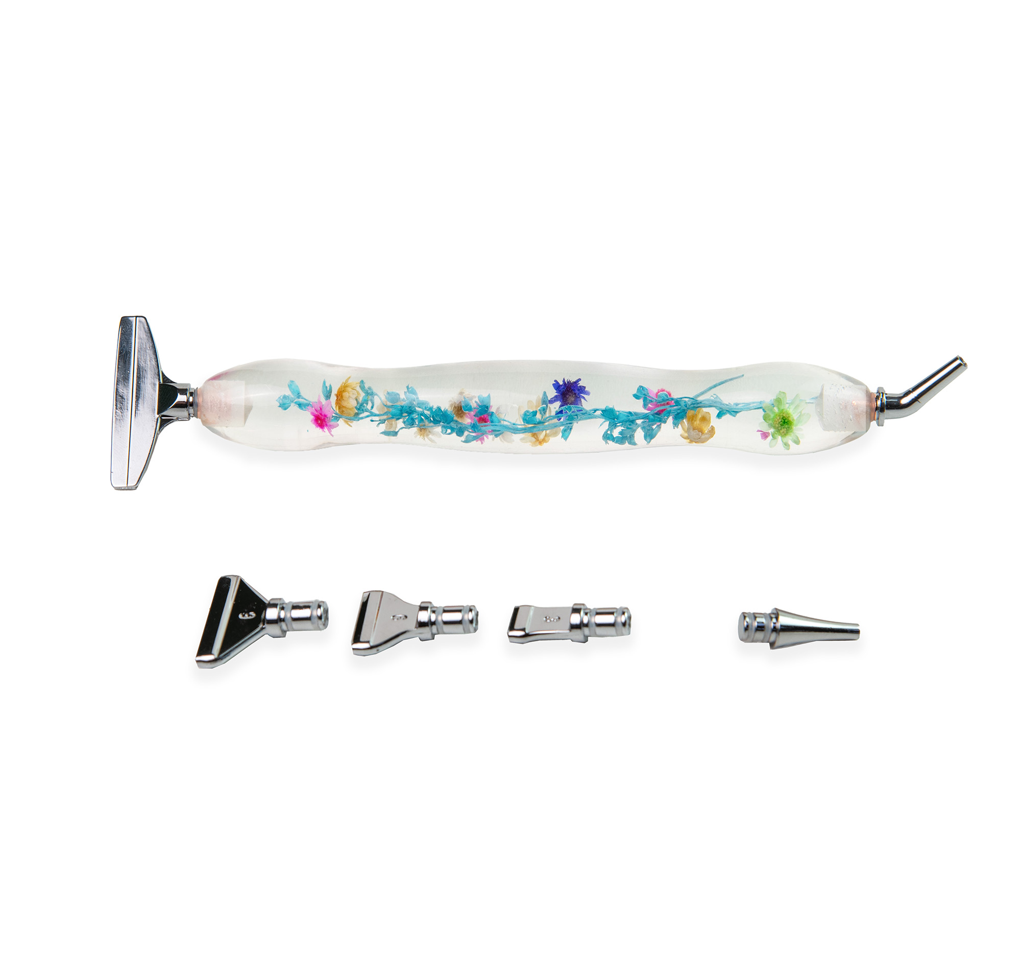 Стилус скляний Квіти (6 змінних насадок) (VA-10023)