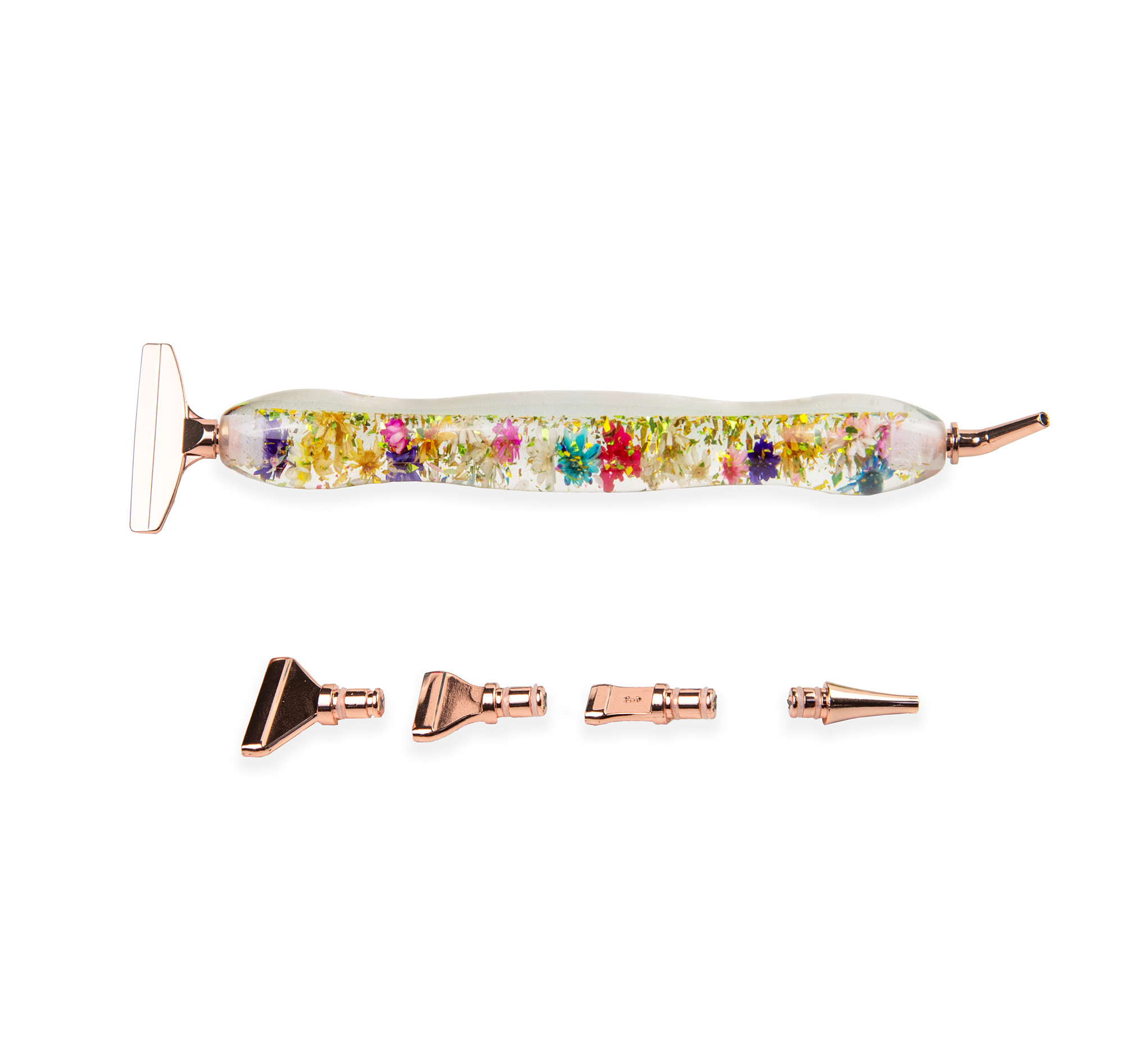 Стилус скляний Квіти (6 змінних насадок) (VA-10024)