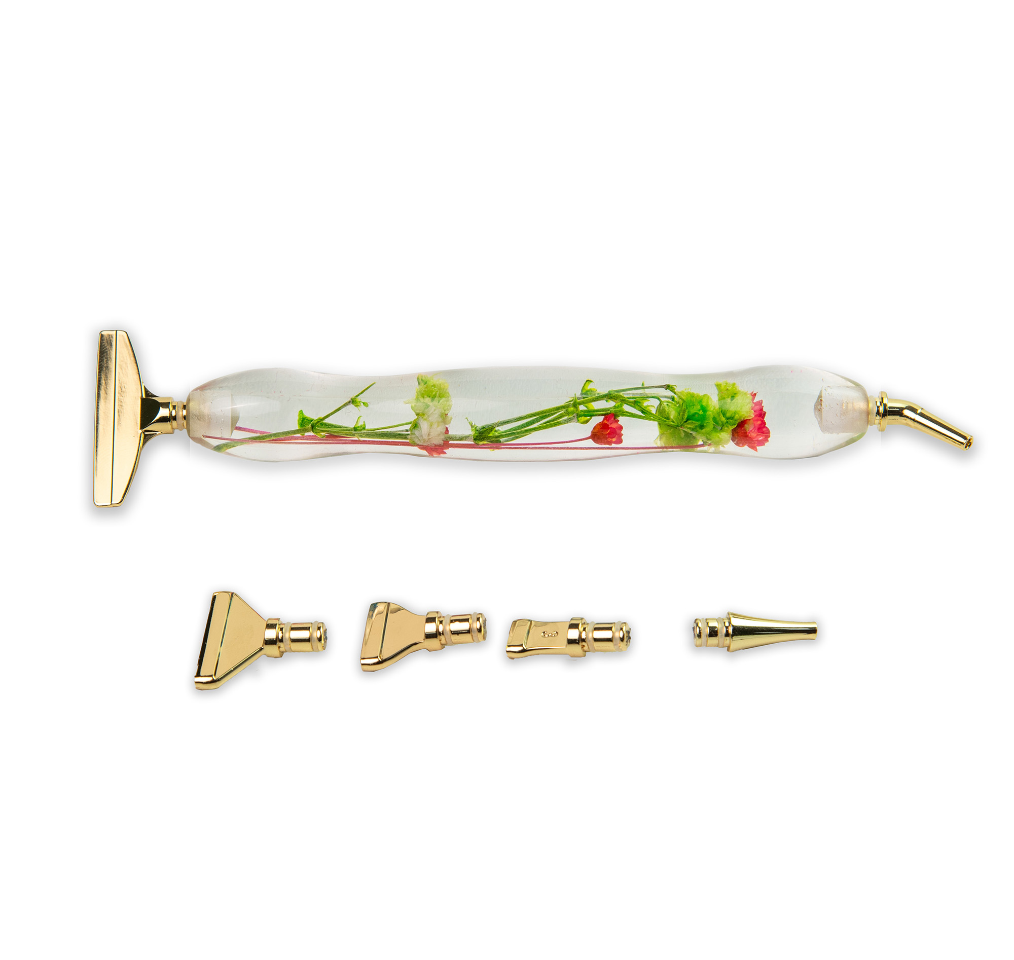 Стилус скляний Квіти (6 змінних насадок) (VA-10025)