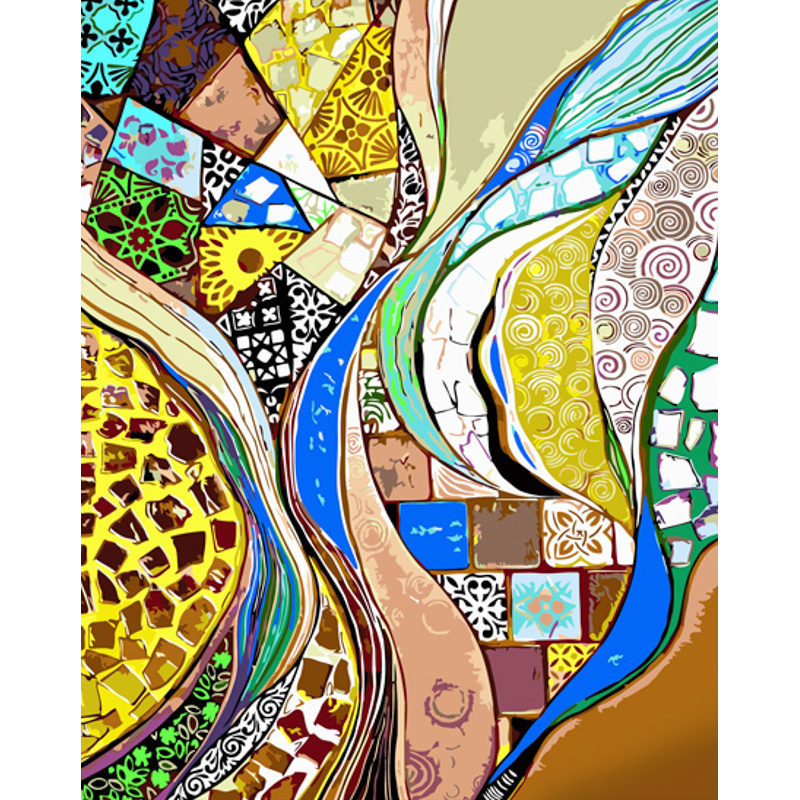 Картина за номерами ПРЕМІУМ Абстрактність фактури з лаком та з рівнем