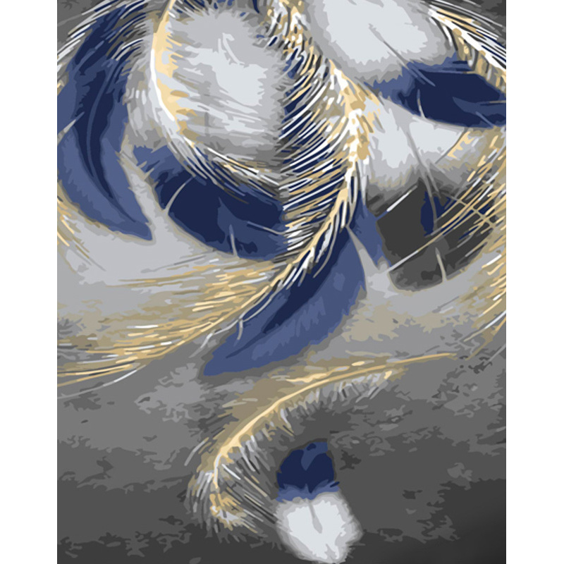 Картина за номерами ПРЕМІУМ Легкість пір'я з лаком та з рівнем