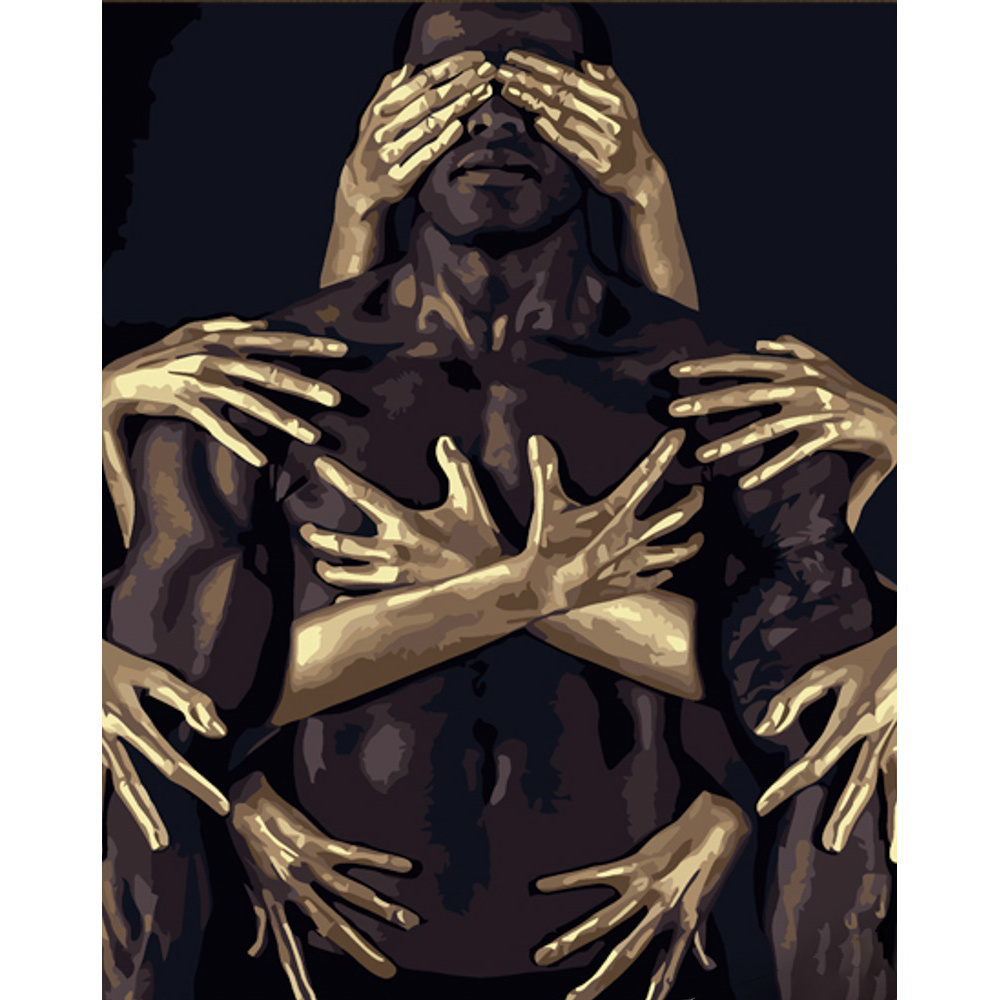 Картина за номерами ПРЕМІУМ Дотик рук з лаком