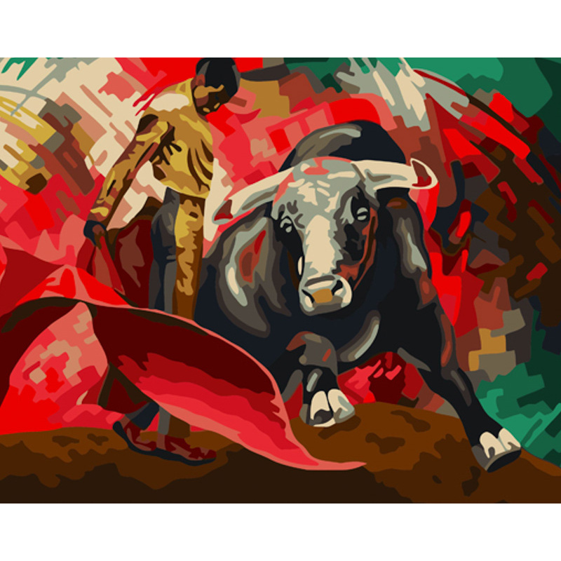 Картина за номерами ПРЕМІУМ Виступ родео з лаком та з рівнем