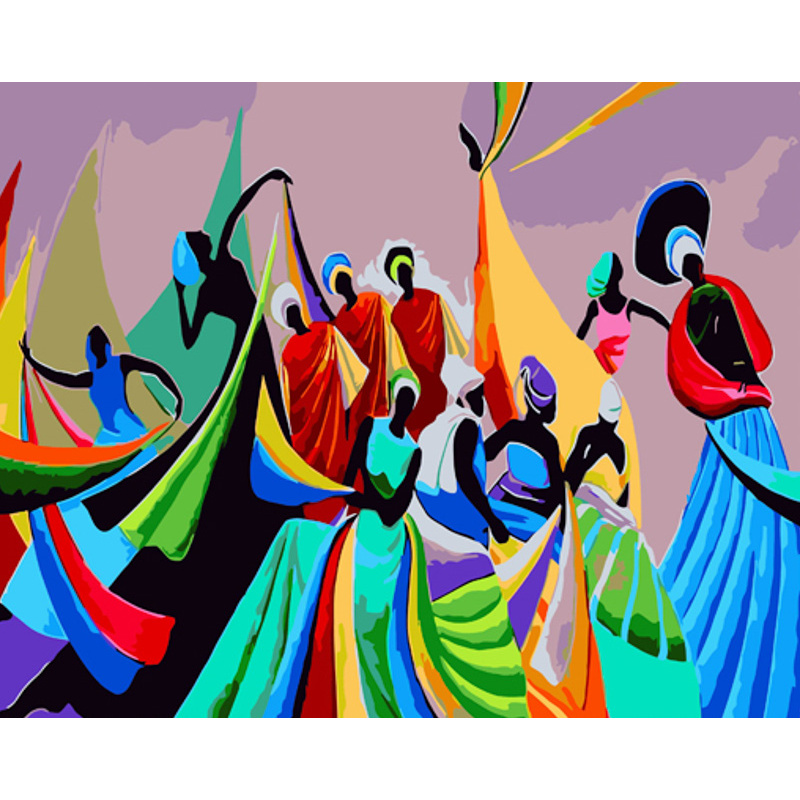 Картина за номерами ПРЕМІУМ Жіночі силуети з лаком та з рівнем