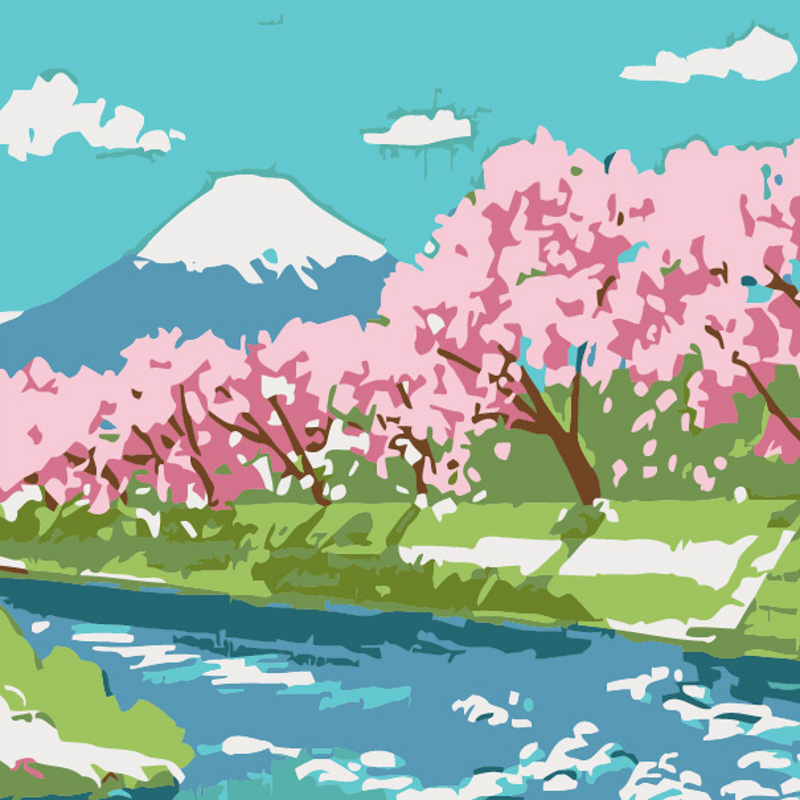 Картина за номерами Річка у горах