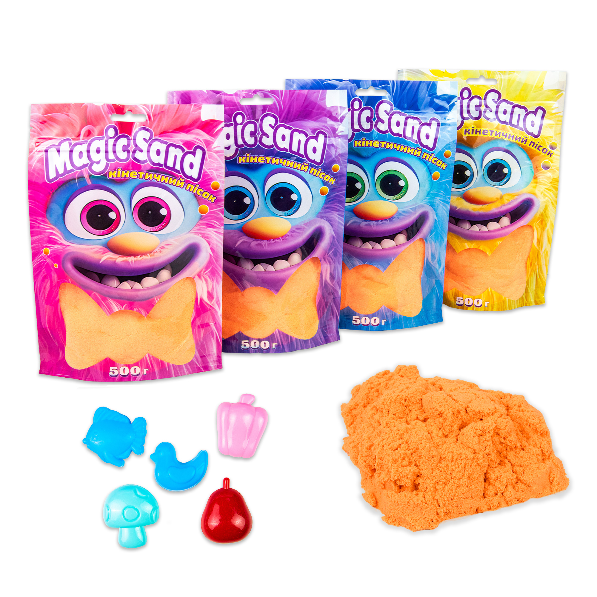 Кінетичний пісок Magic sand в пакеті 39403-7 помаранчевий, 0,500 кг