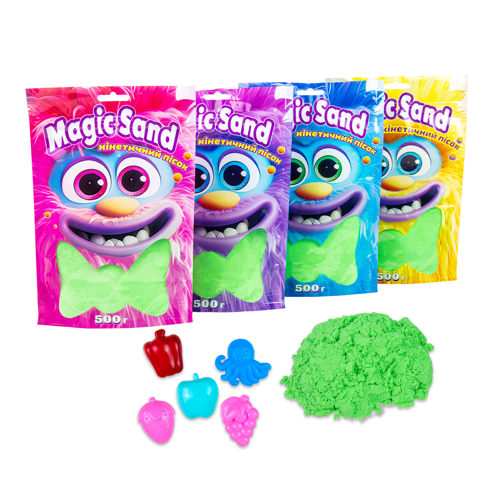 Кінетичний пісок Magic sand в пакеті 39403-2 зелений, 0,500 кг